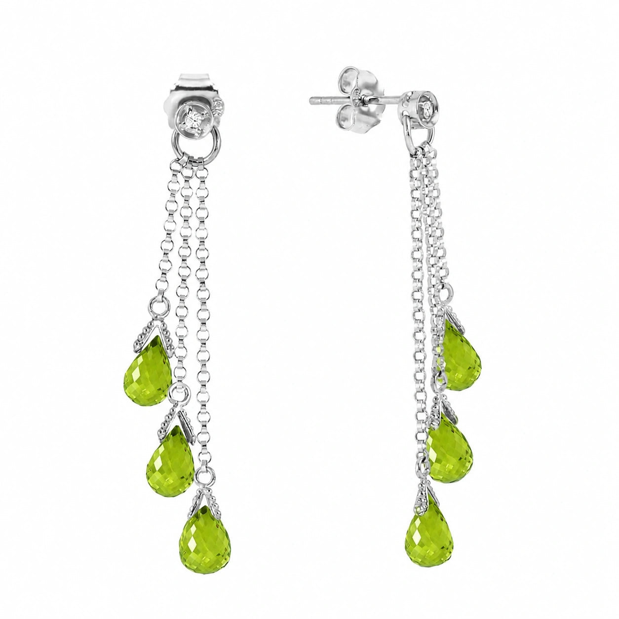 White Gold Peridot & Diamond — Mariacarla