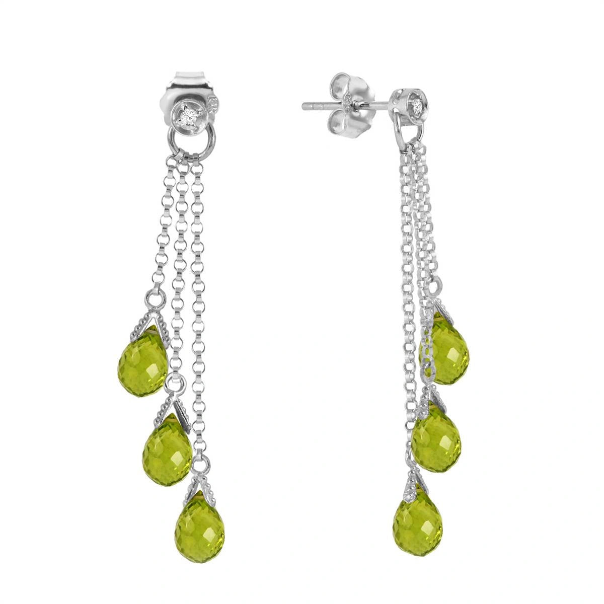 White Gold Peridot & Diamond — Mariacarla