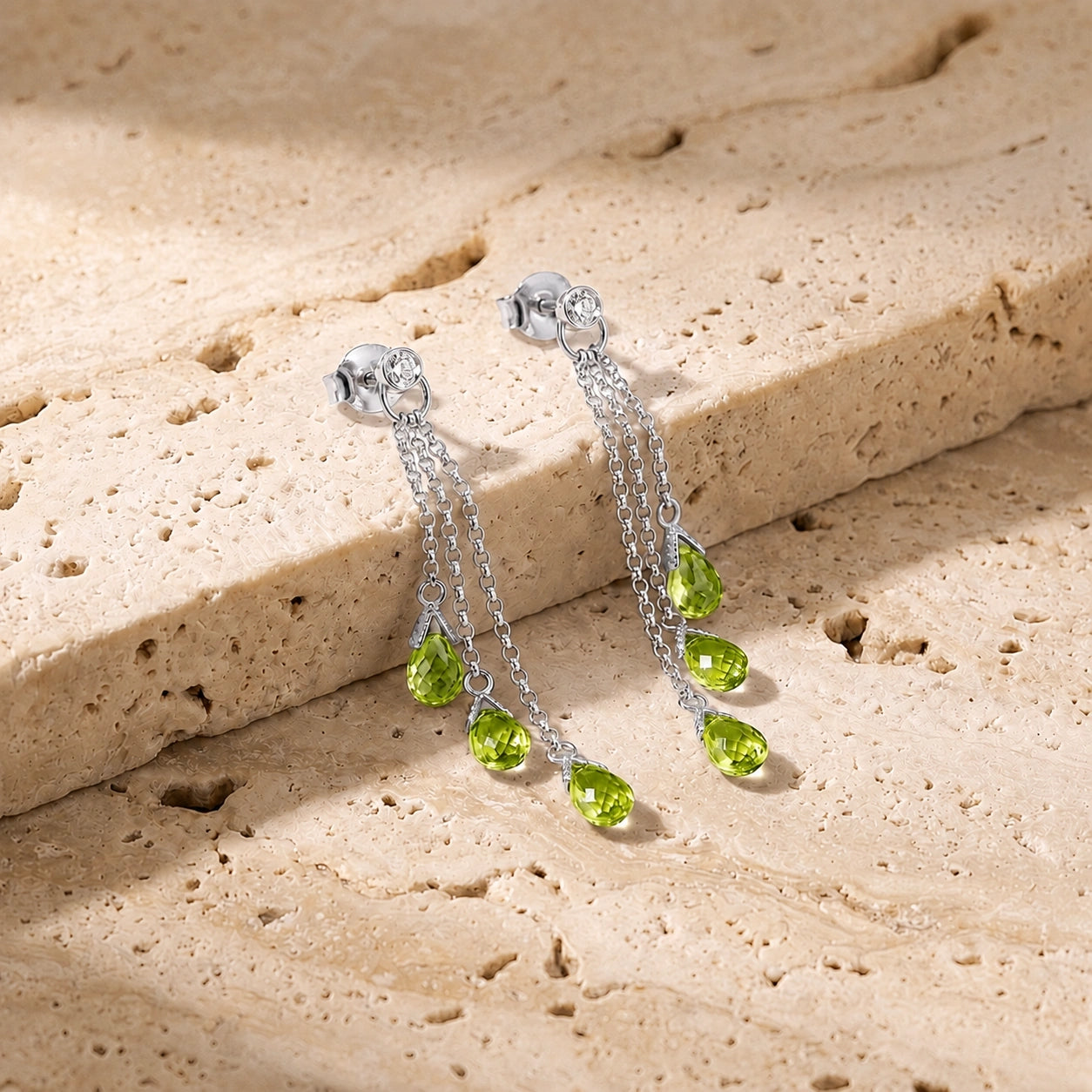 White Gold Peridot & Diamond — Mariacarla