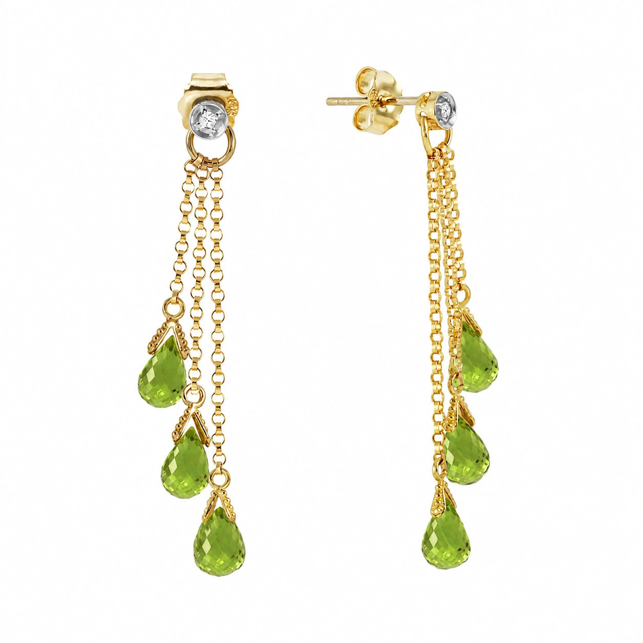 Yellow Gold Peridot & Diamond — Mariacarla