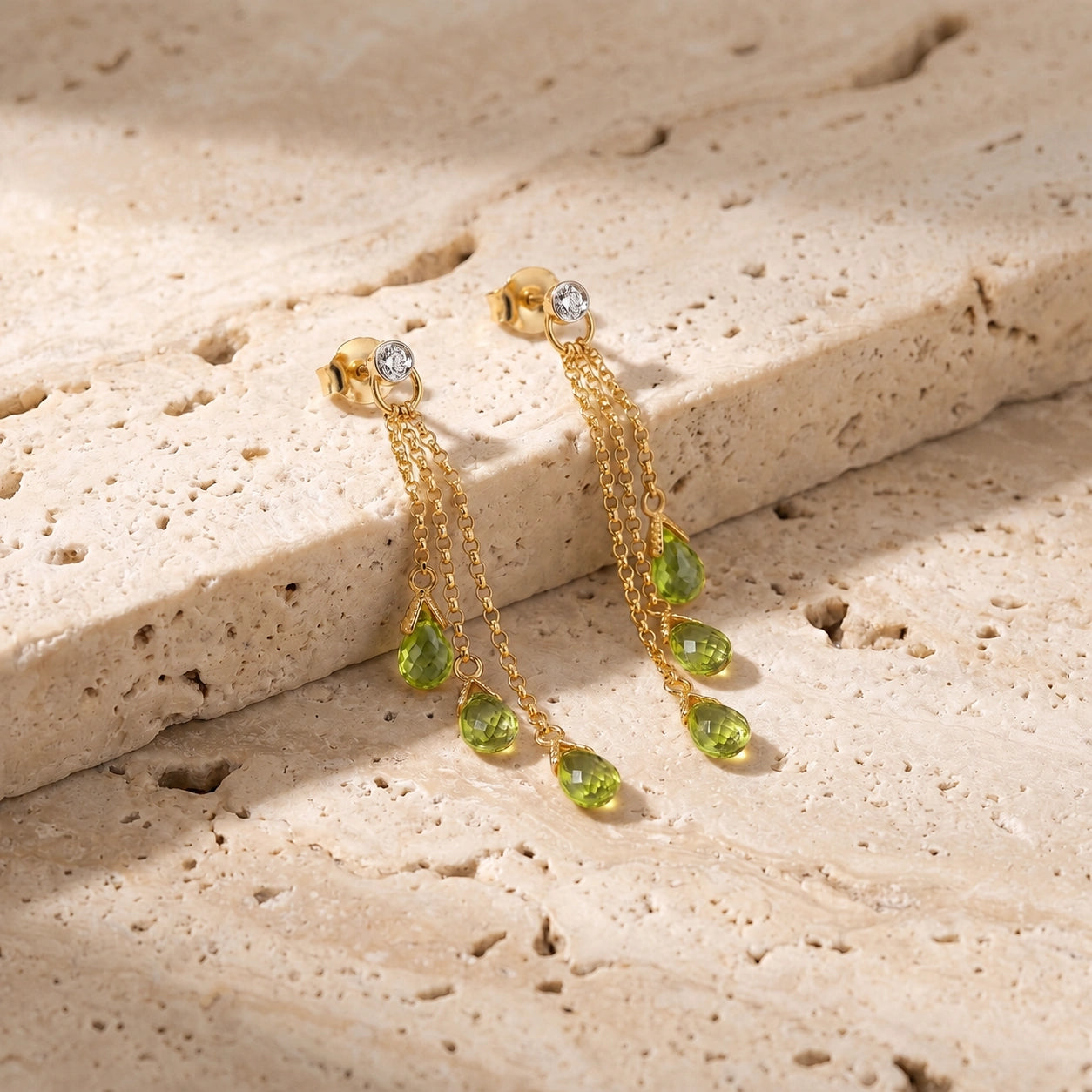 Yellow Gold Peridot & Diamond — Mariacarla