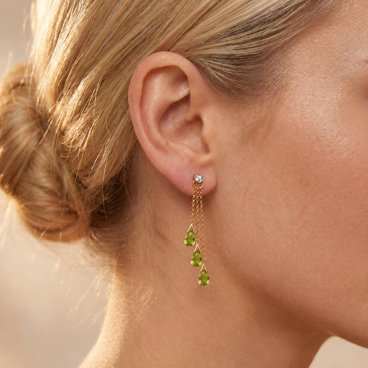 Yellow Gold Peridot & Diamond — Mariacarla