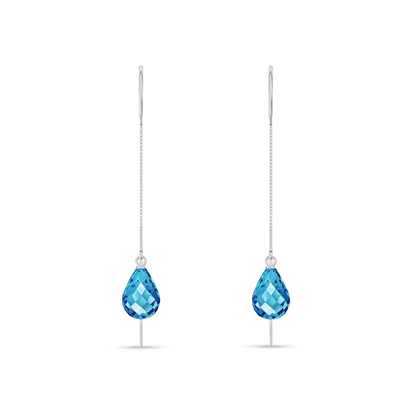 White Gold Earrings Blue Topaz 10K — Egle