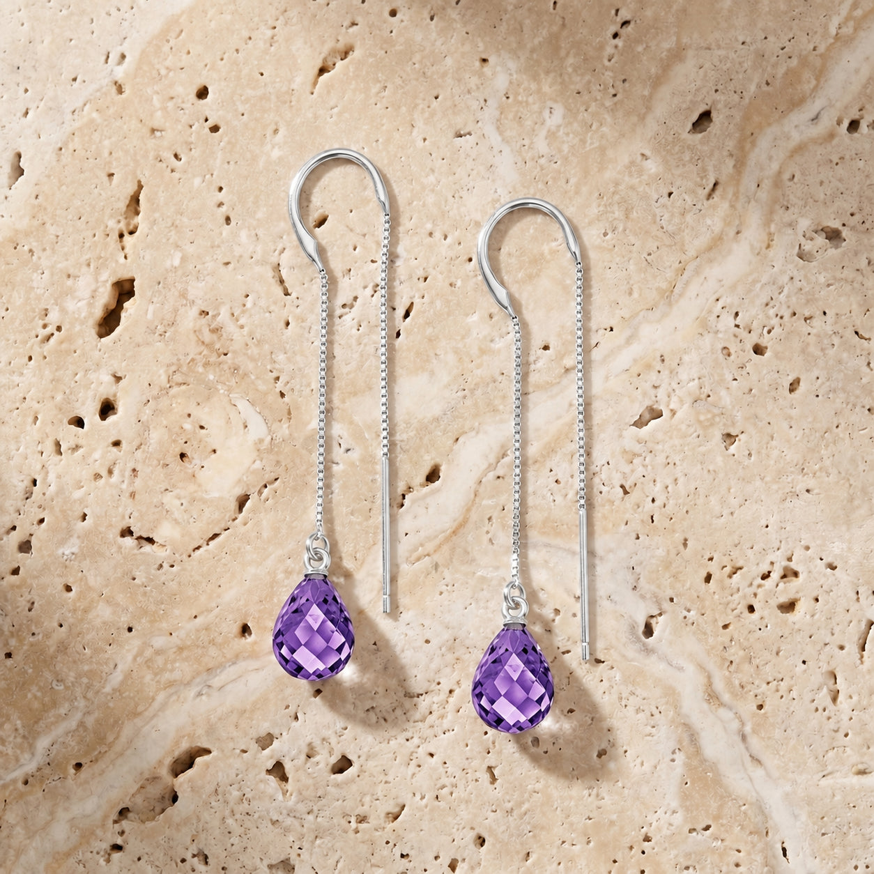 White Gold Earrings Blue Topaz 10K — Egle