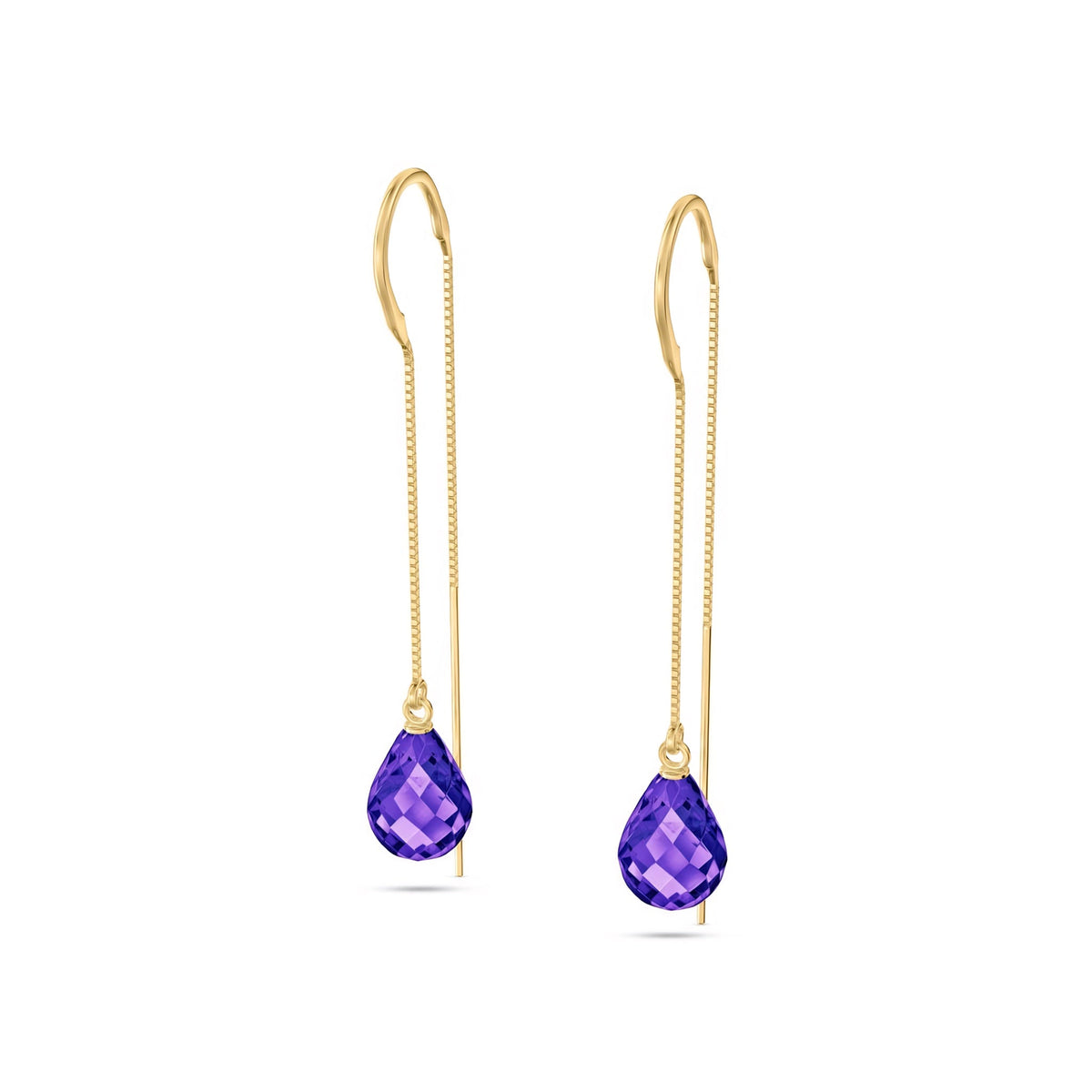 Yellow Gold Earrings Blue Topaz 10K — Egle