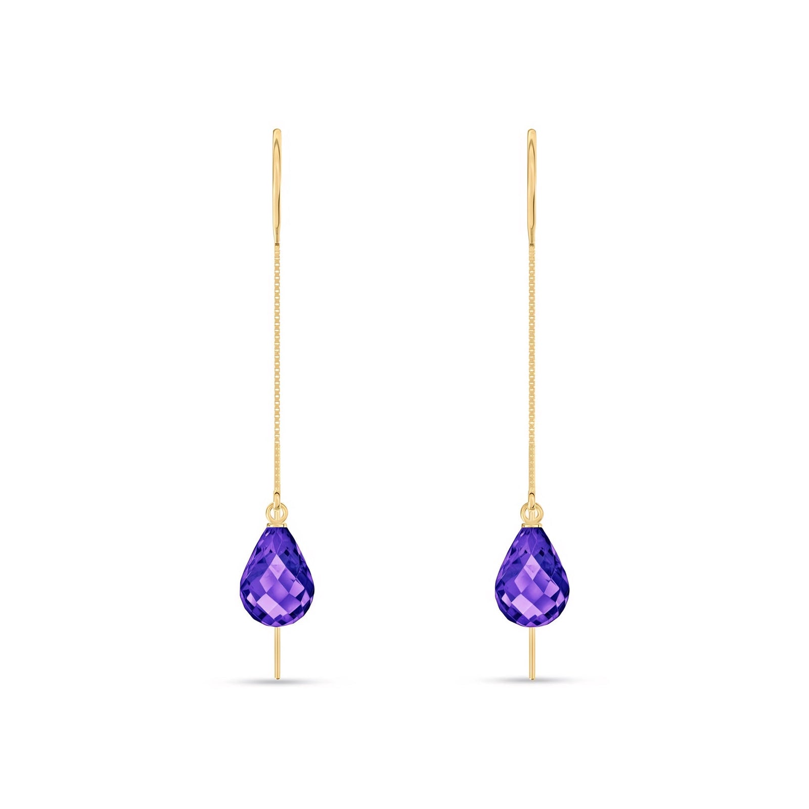 Yellow Gold Earrings Blue Topaz 10K — Egle