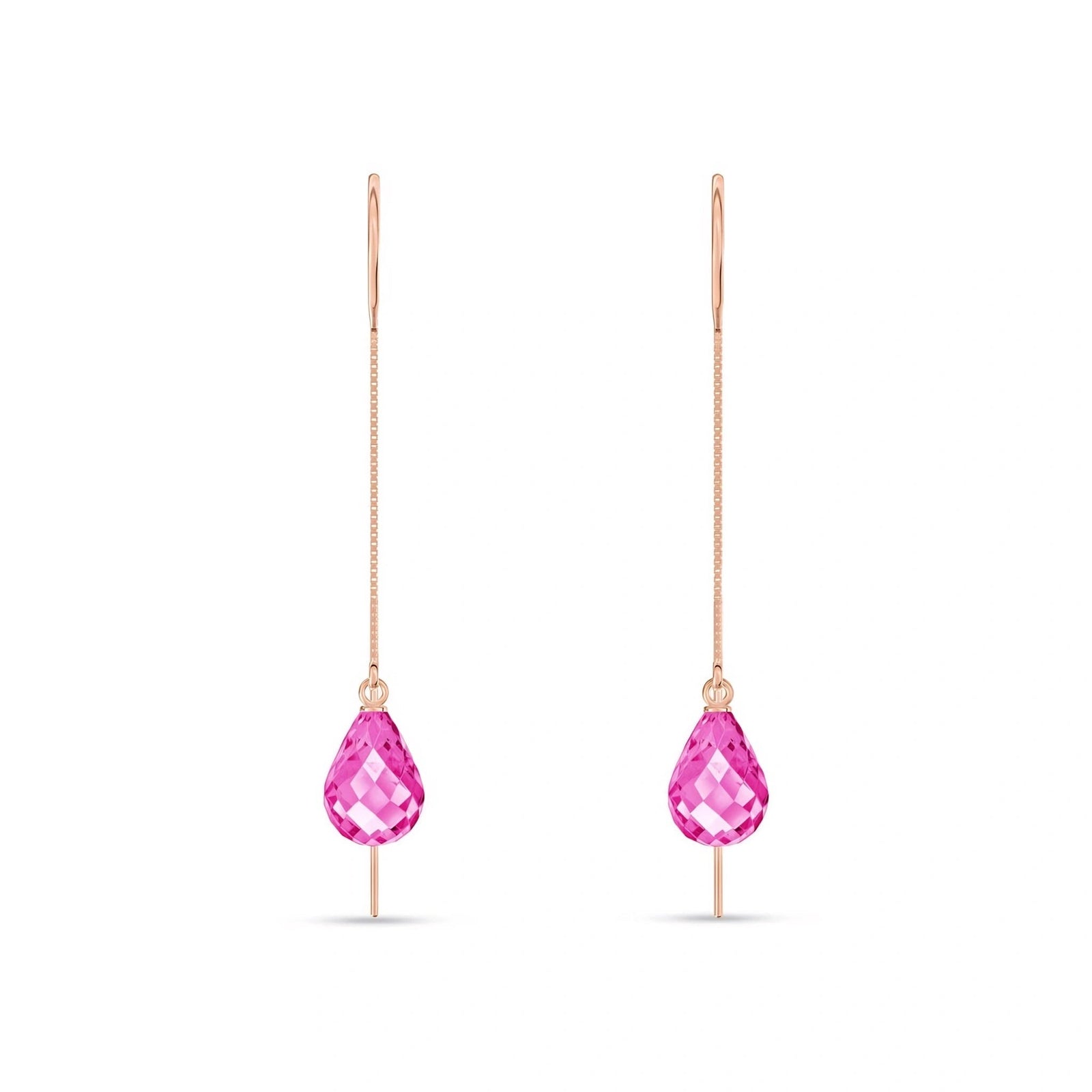 Rose Gold Earrings Pink Topaz 10K — Egle