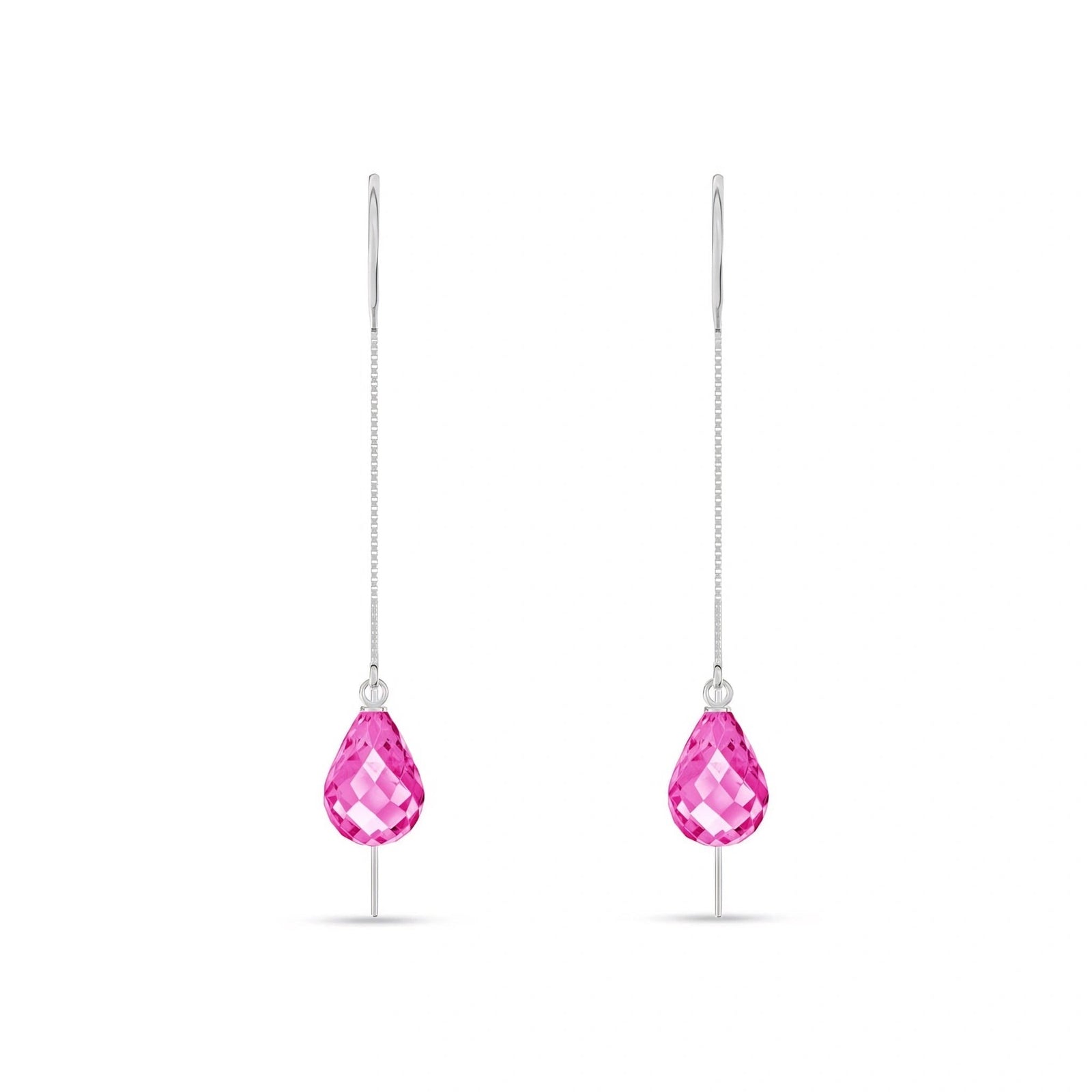 White Gold Earrings Pink Topaz 10K — Egle