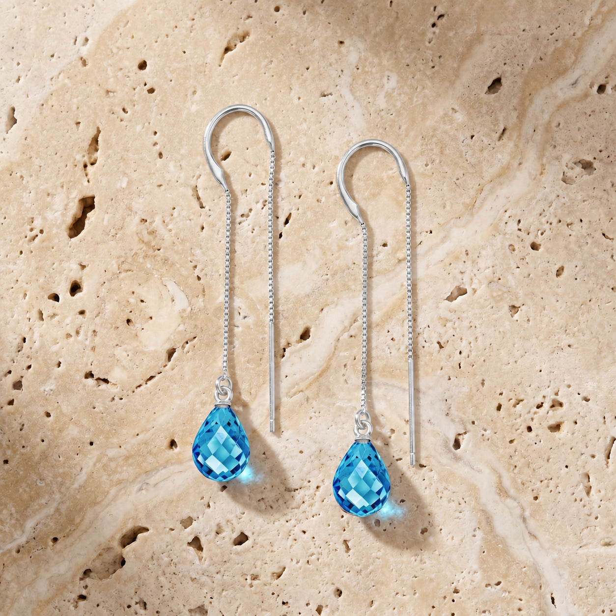 White Gold Earrings Pink Topaz 10K — Egle