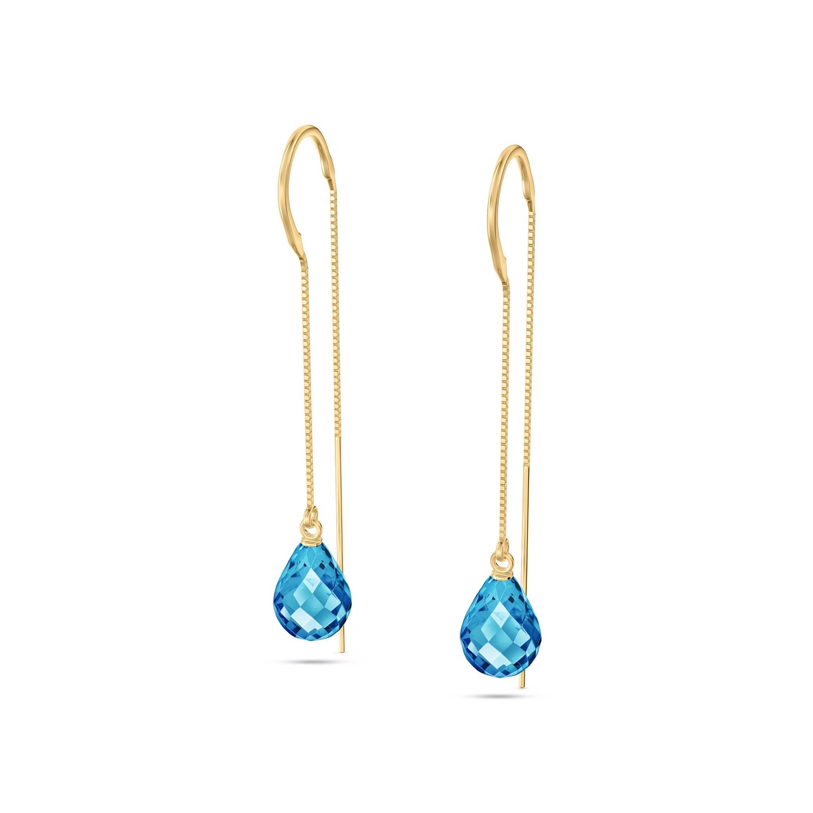 Yellow Gold Earrings Pink Topaz 10K — Egle