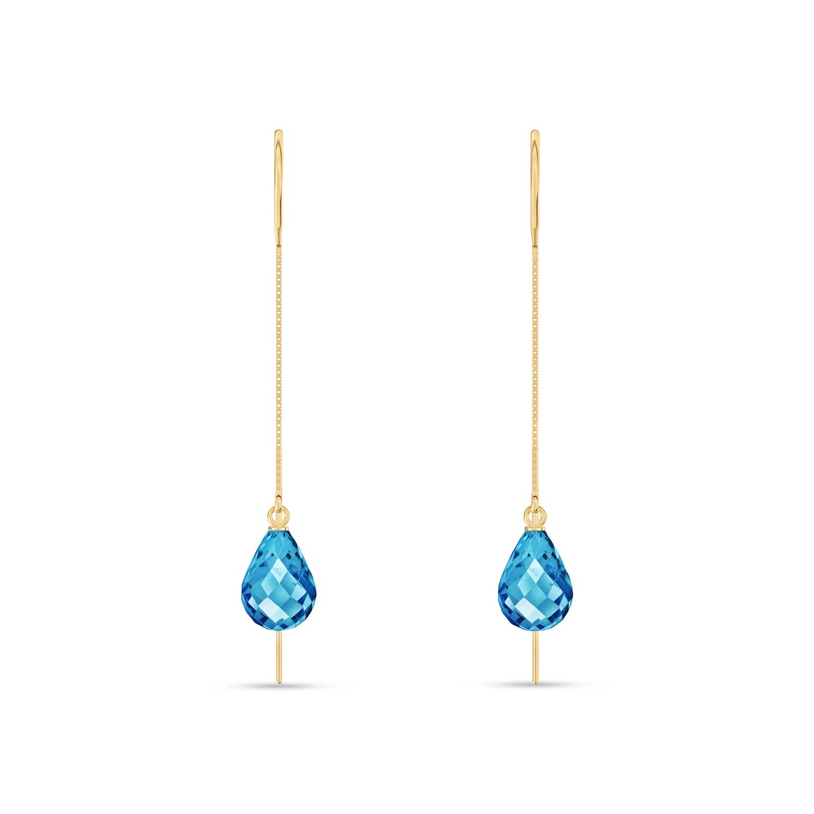 Yellow Gold Earrings Pink Topaz 10K — Egle
