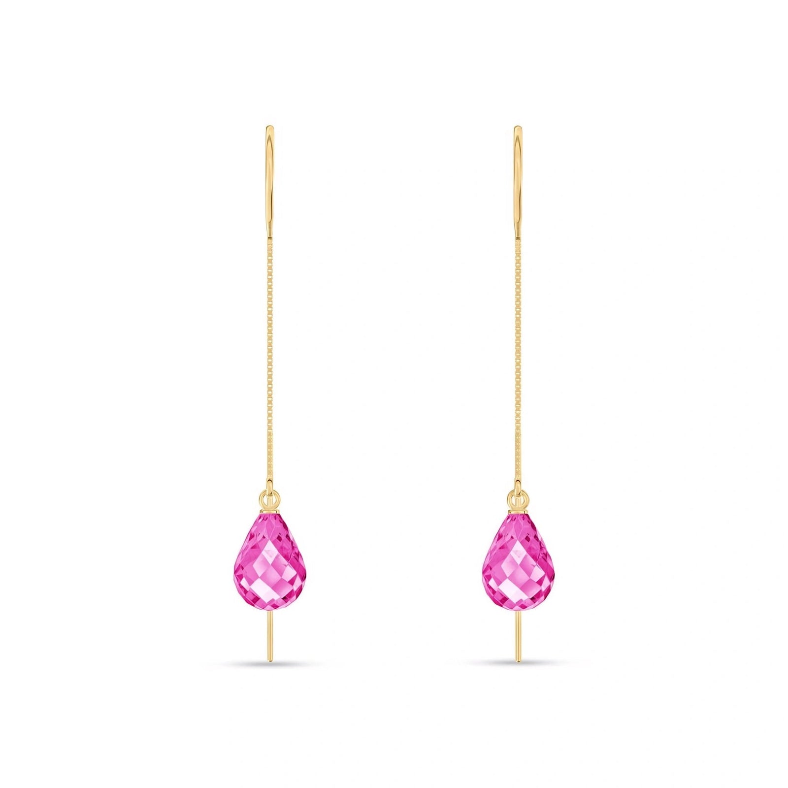 Yellow Gold Earrings Pink Topaz 10K — Egle
