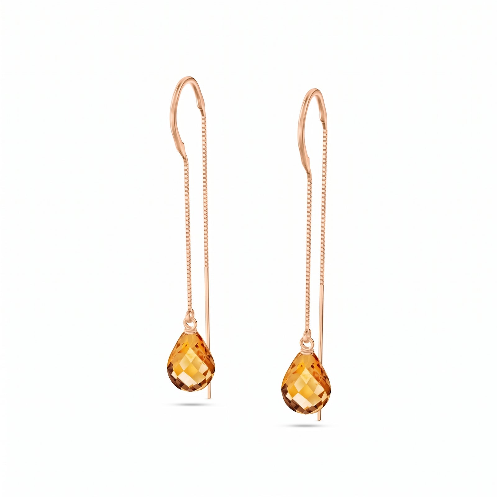 Rose Gold Earrings White Topaz 10K — Egle