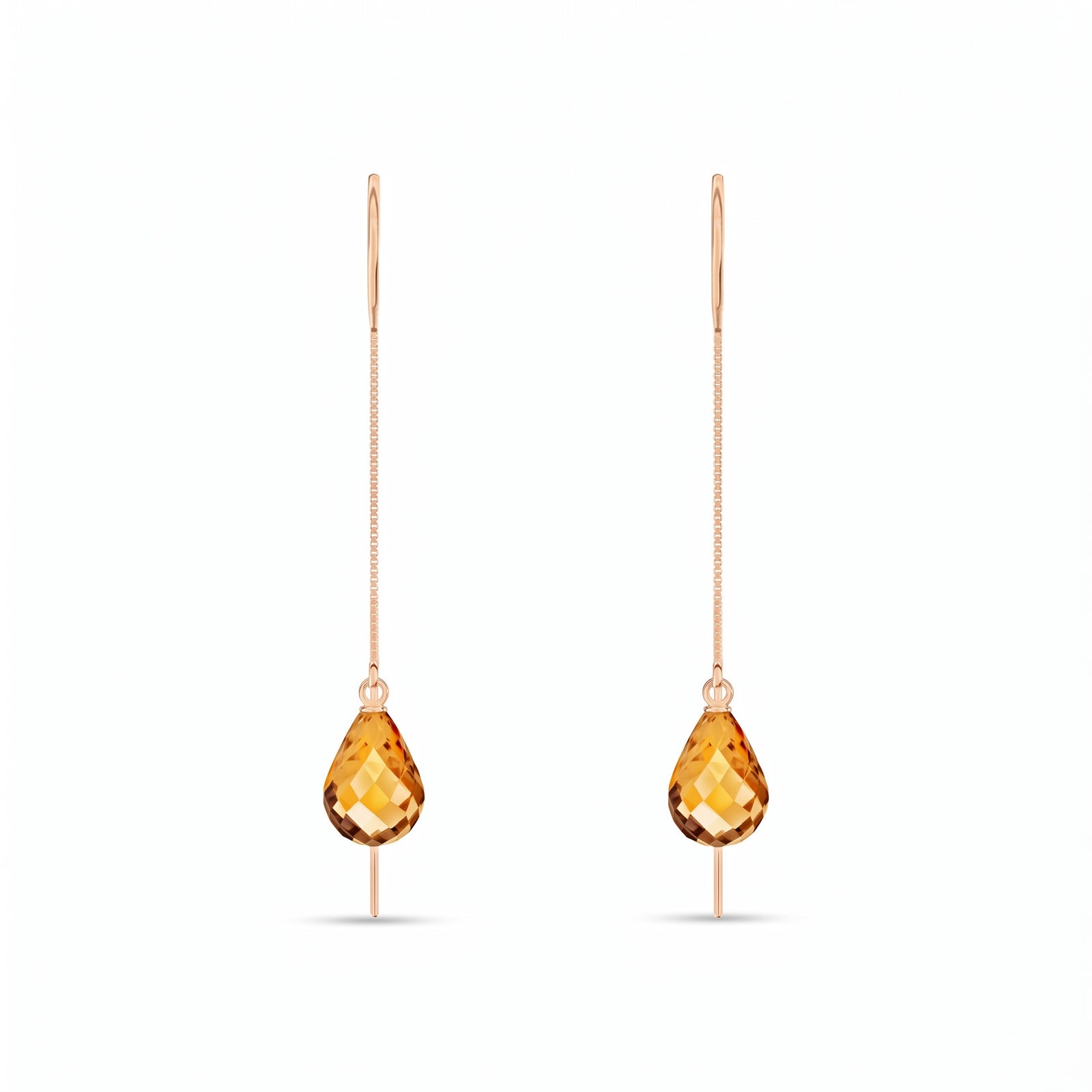Rose Gold Earrings White Topaz 10K — Egle
