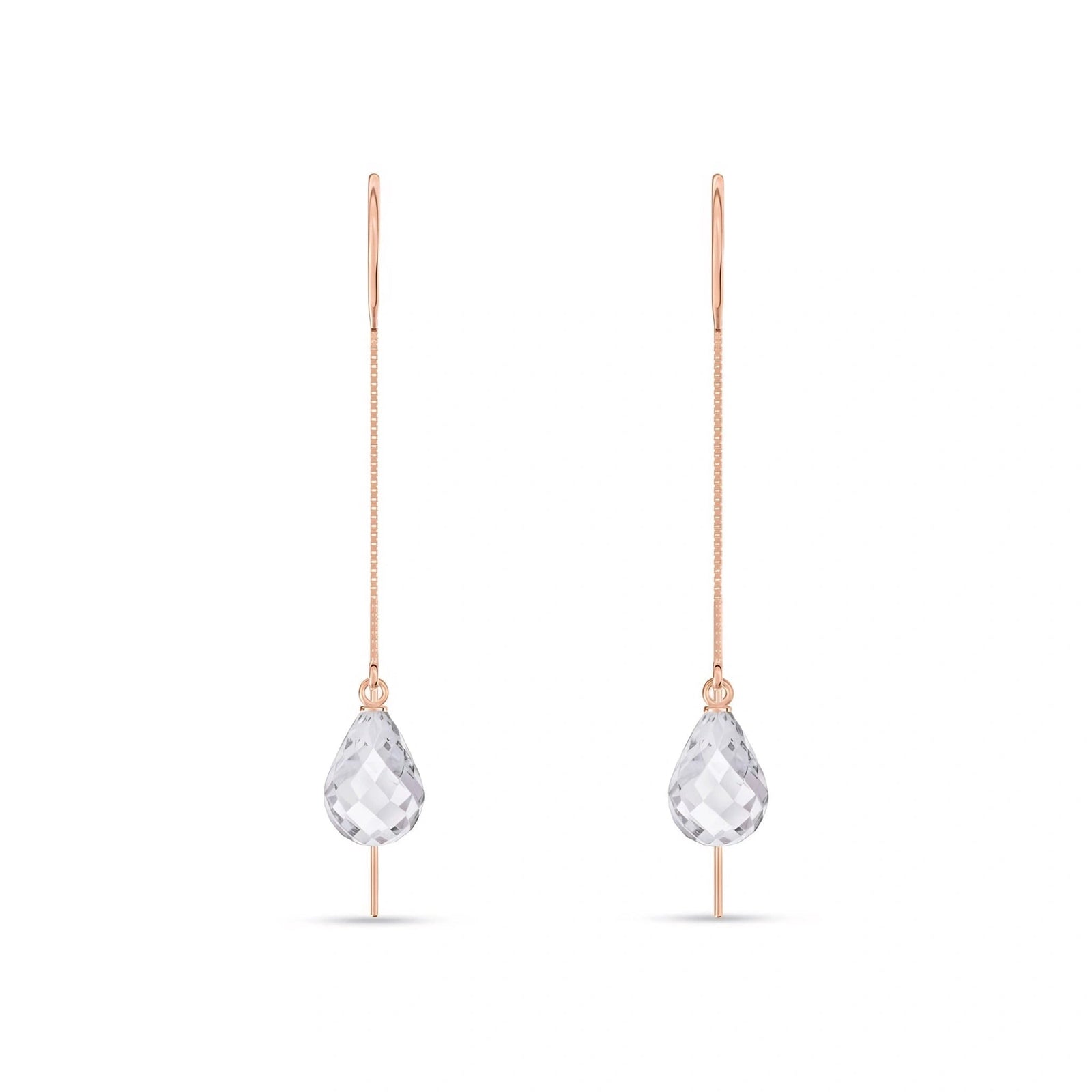 Rose Gold Earrings White Topaz 10K — Egle