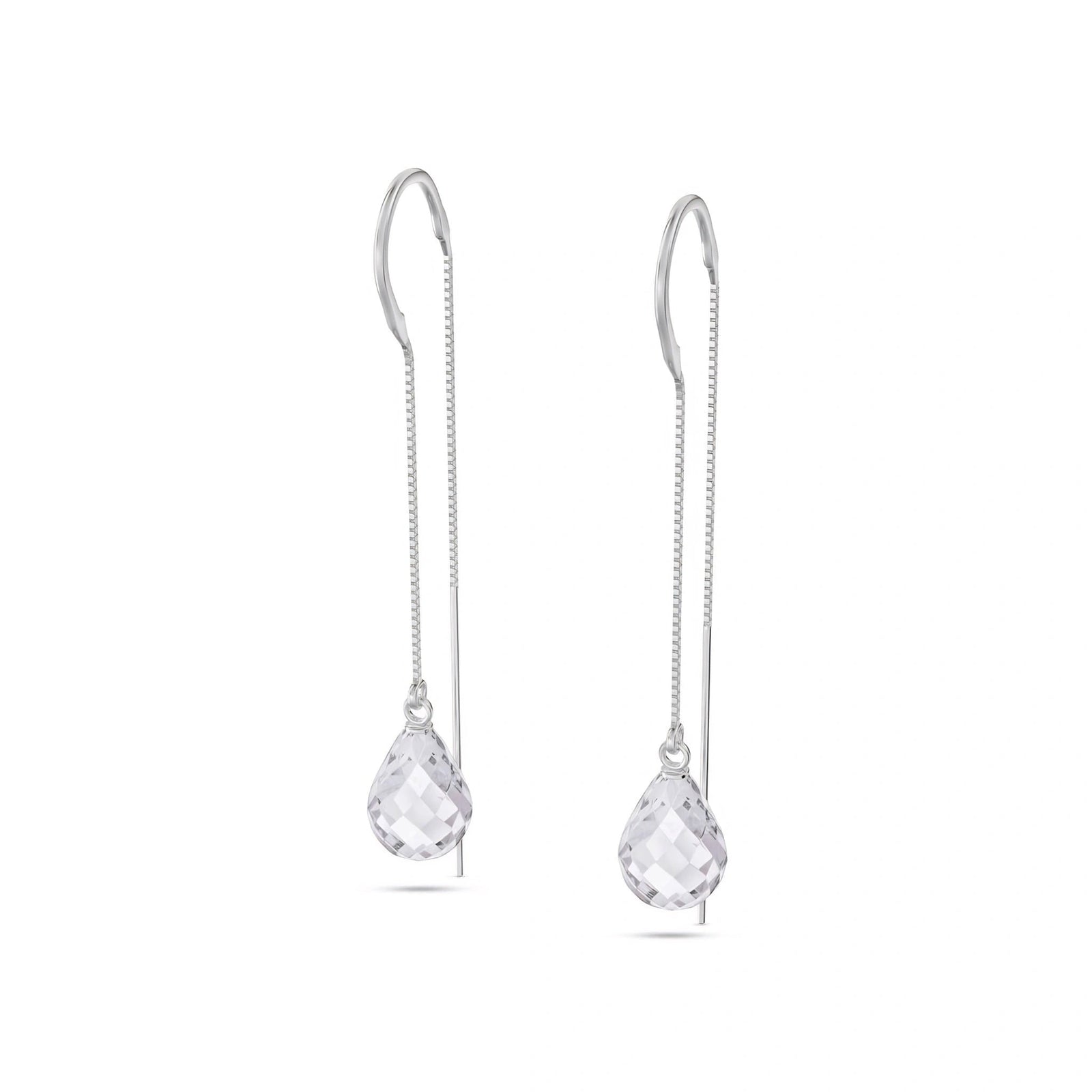 White Gold Earrings White Topaz 10K — Egle