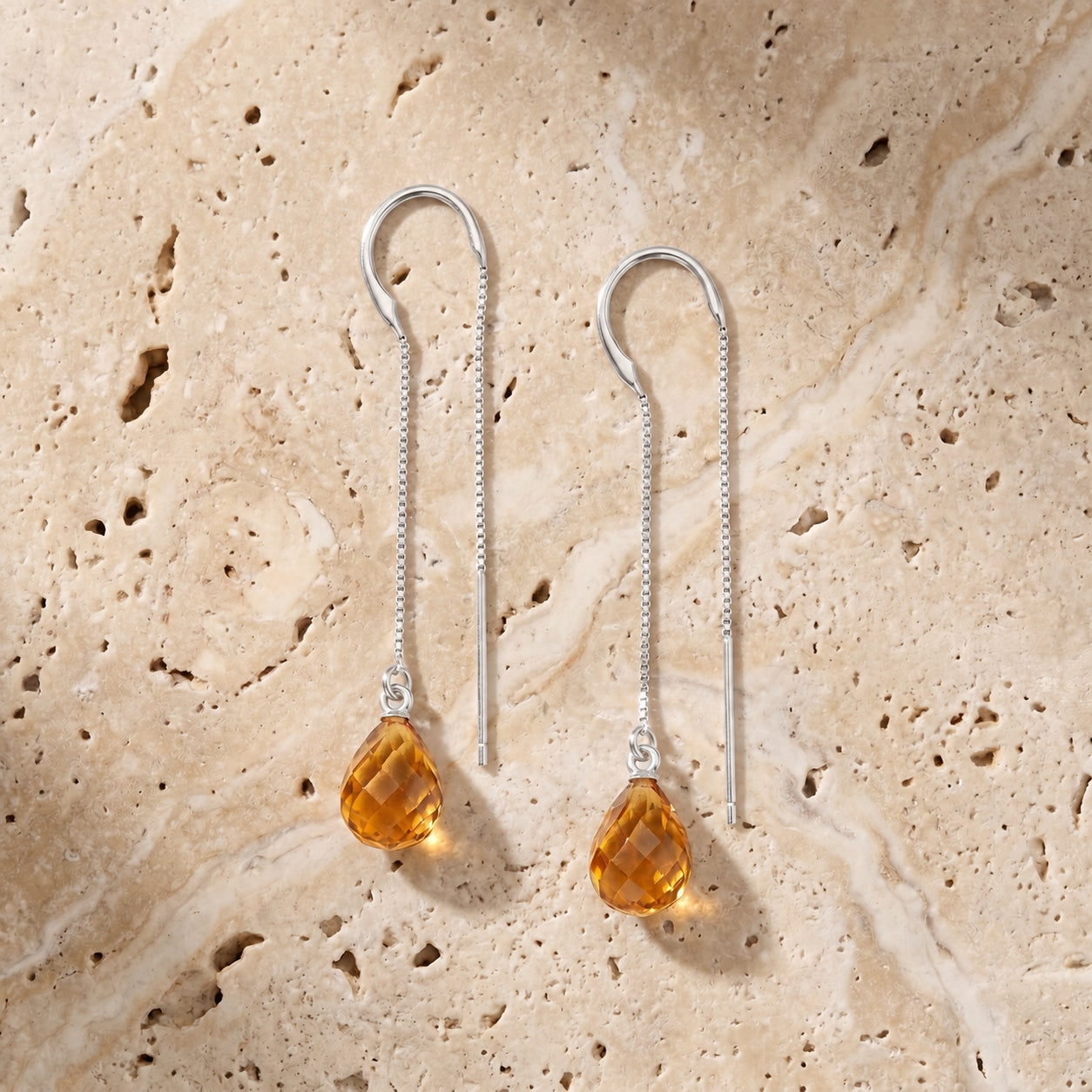 White Gold Earrings White Topaz 10K — Egle