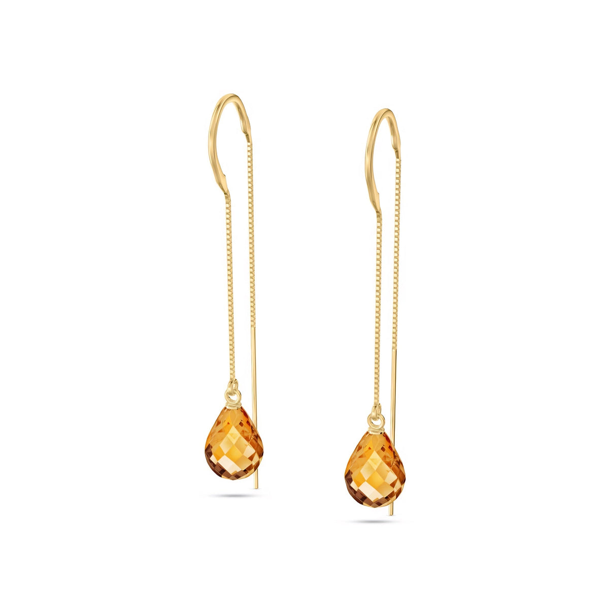 Yellow Gold Earrings White Topaz 10K — Egle
