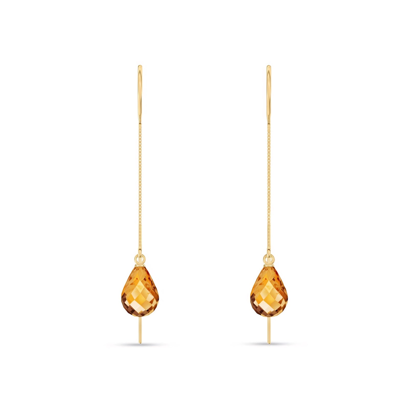 Yellow Gold Earrings White Topaz 10K — Egle