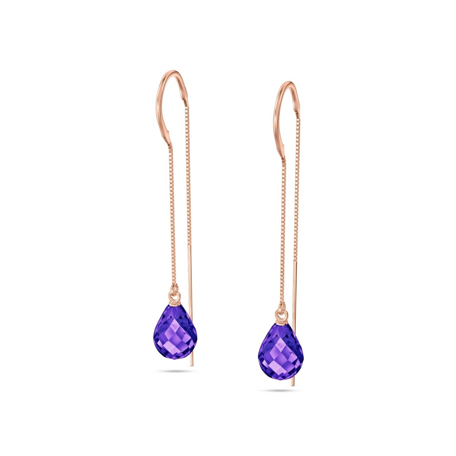 Rose Gold Earrings Amethyst 10K — Egle