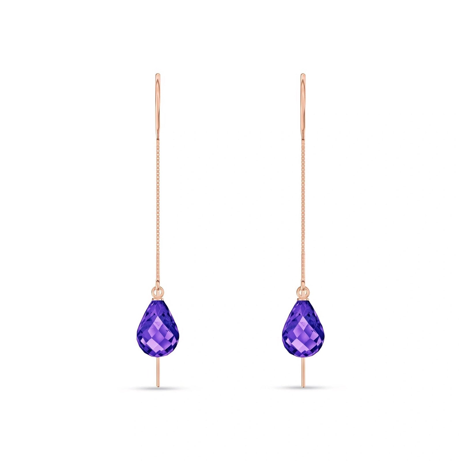 Rose Gold Earrings Amethyst 10K — Egle