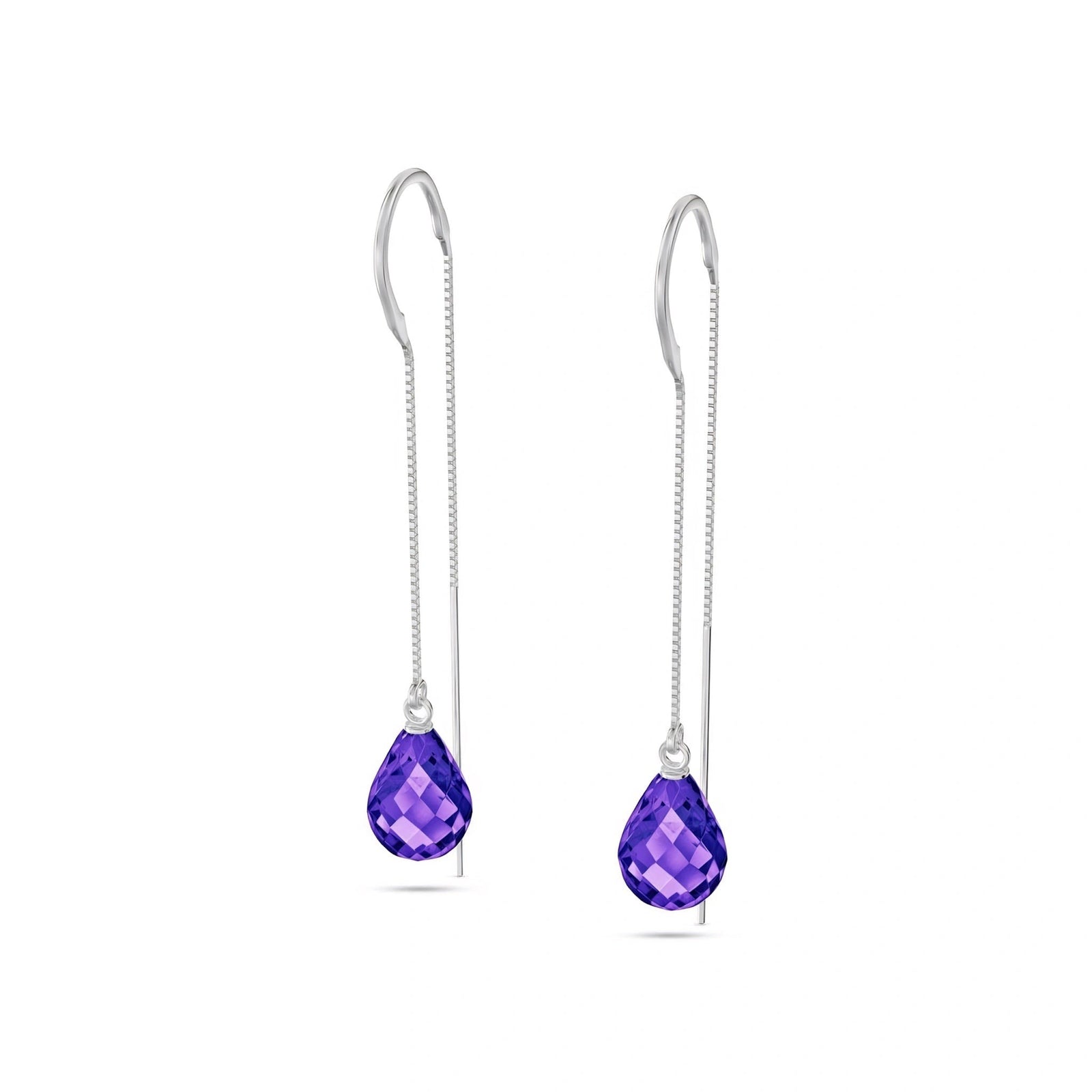 White Gold Earrings Amethyst 10K — Egle