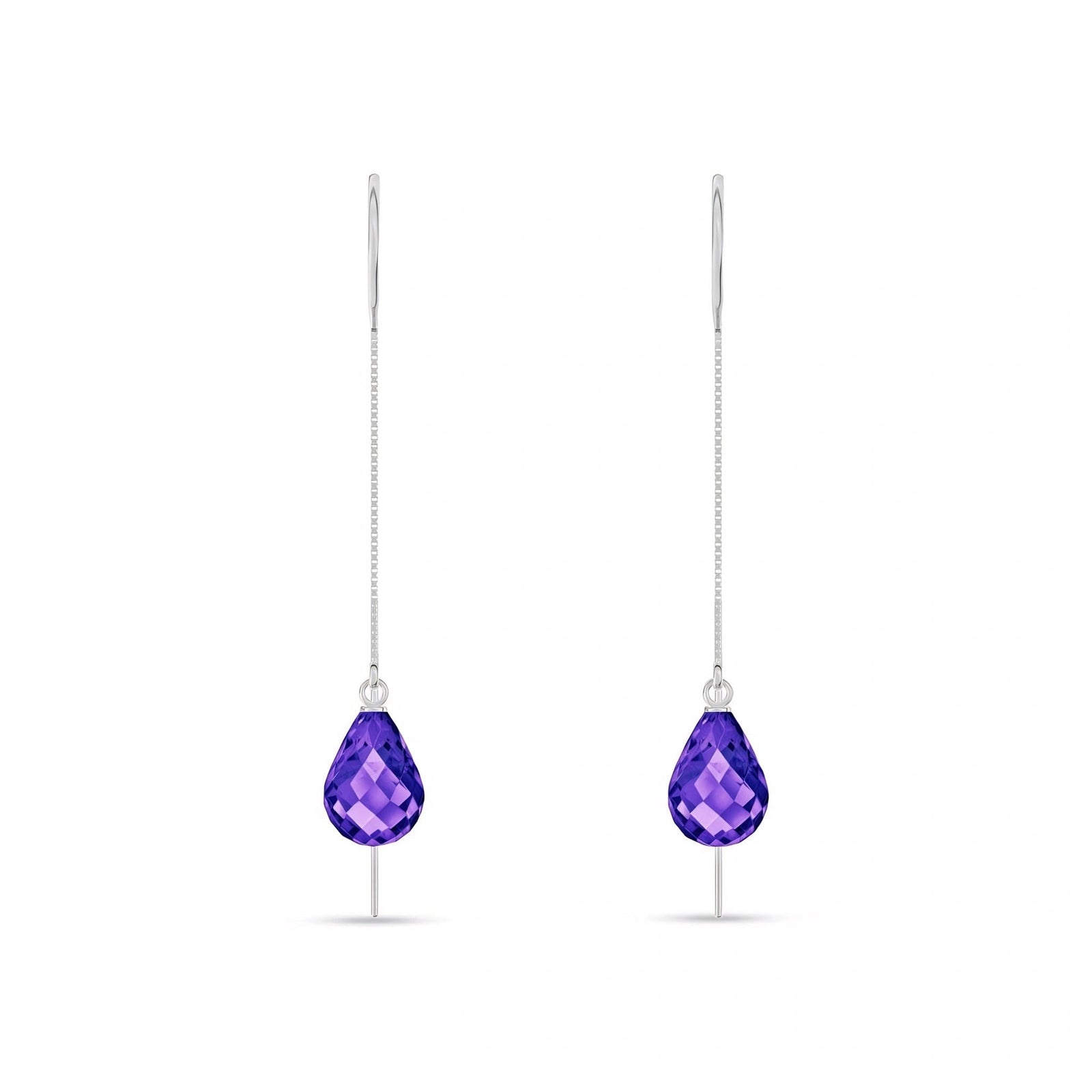 White Gold Earrings Amethyst 10K — Egle