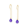 Yellow Gold Earrings Amethyst 10K — Egle