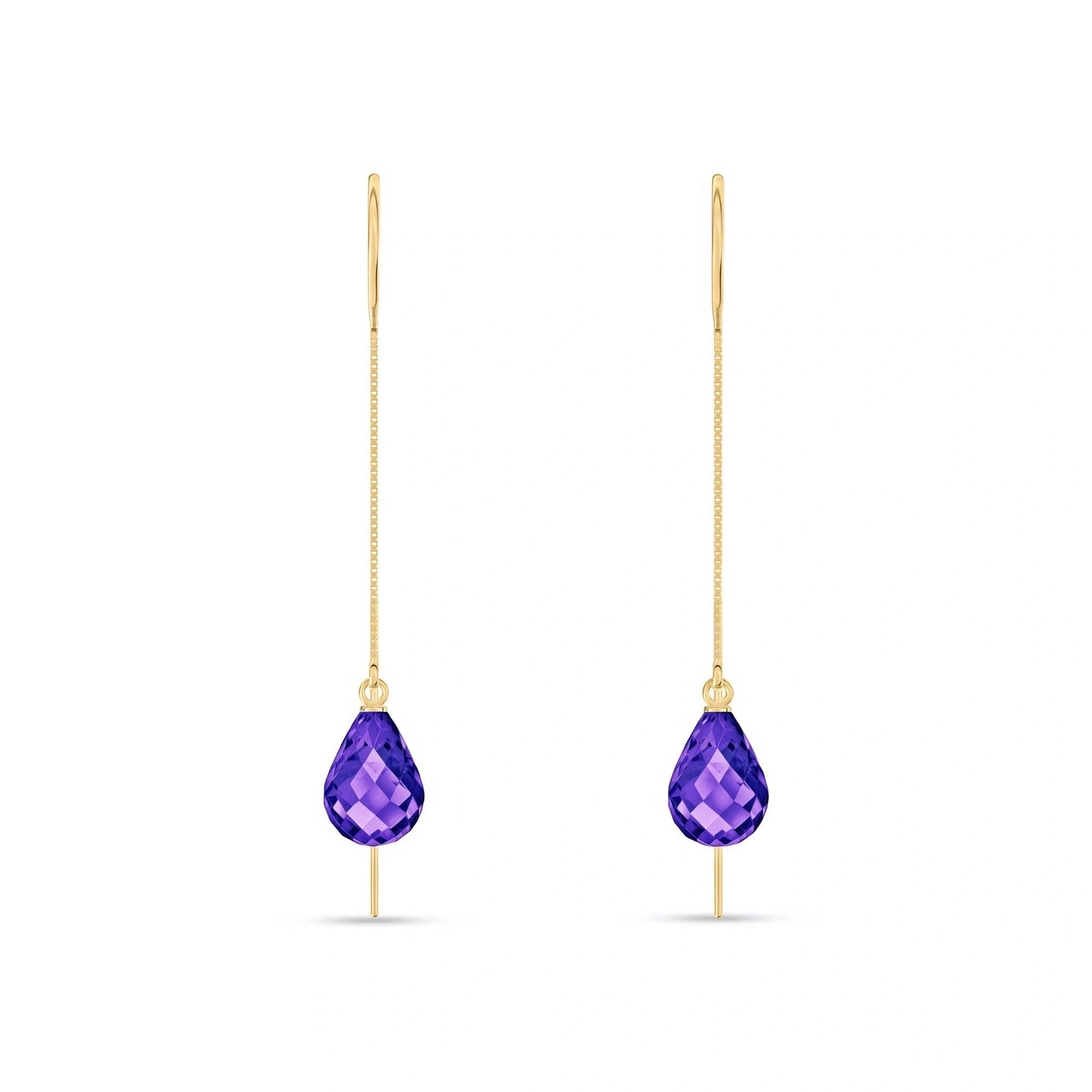 Yellow Gold Earrings Amethyst 10K — Egle