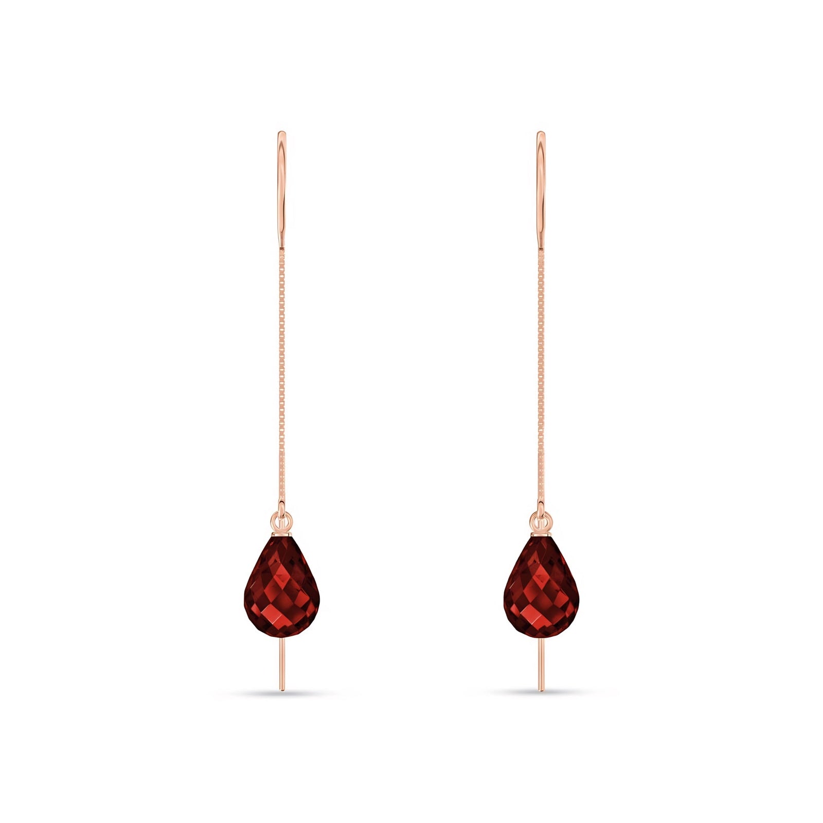 Rose Gold Earrings Garnet 10K — Egle