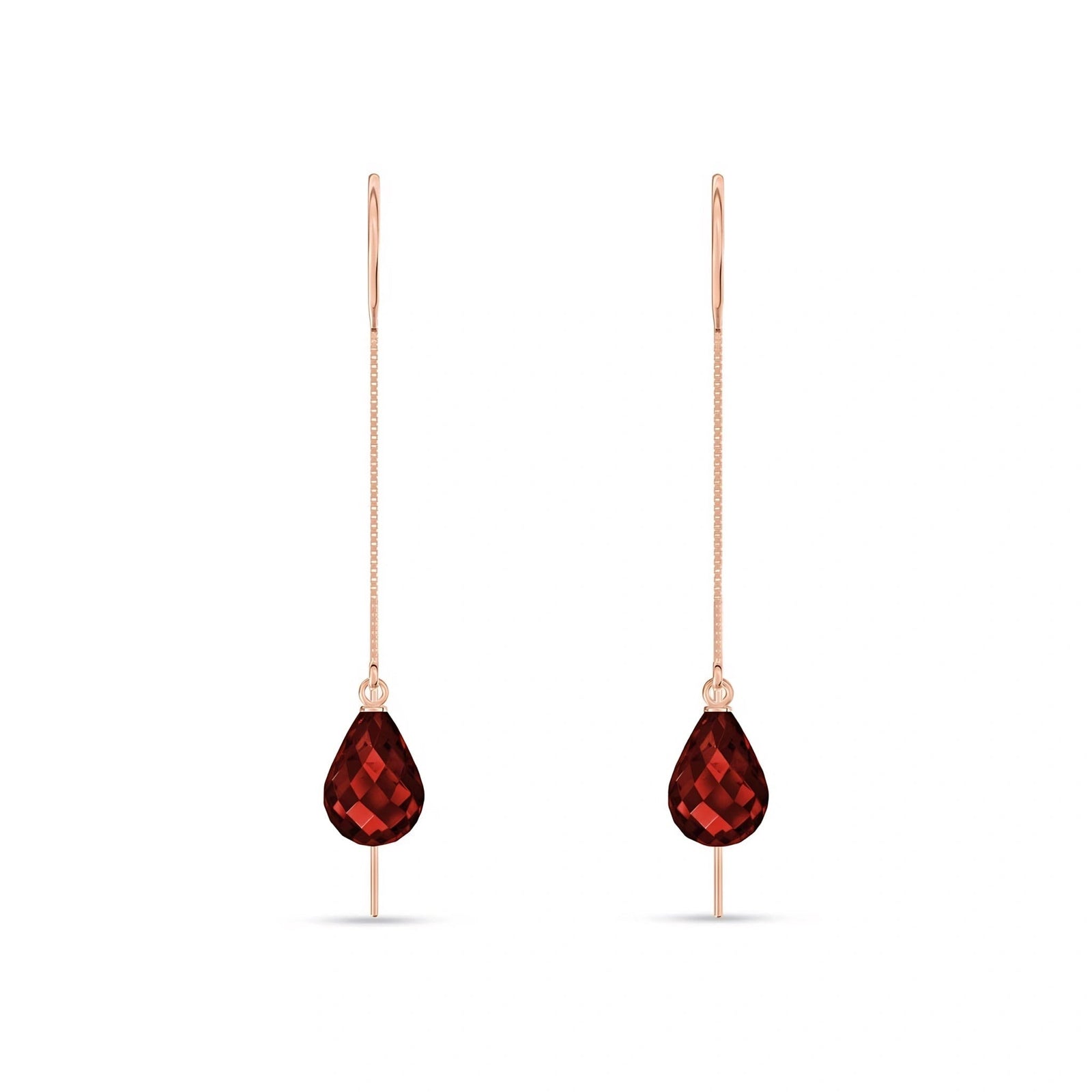 Rose Gold Earrings Garnet 10K — Egle