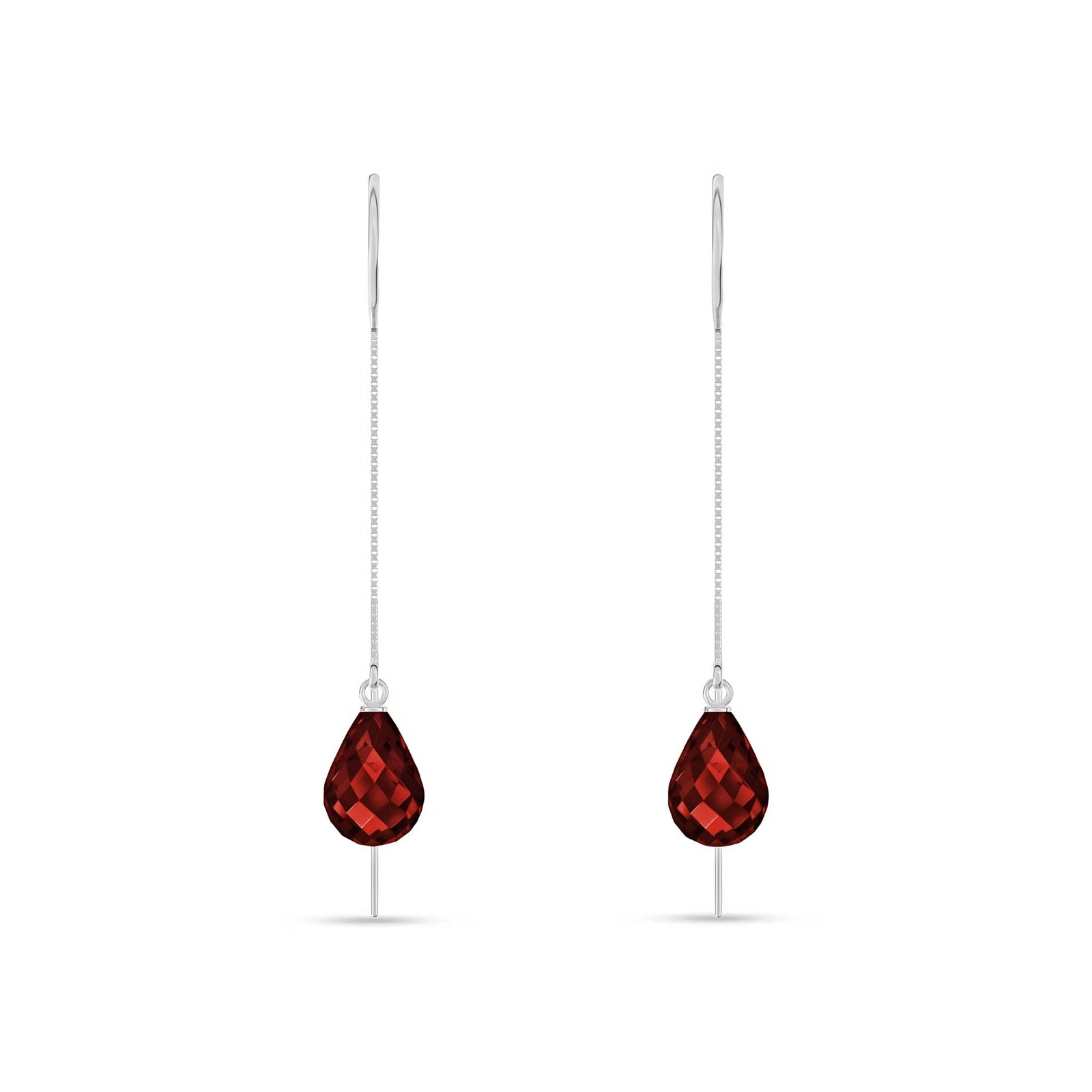 White Gold Earrings Garnet 10K — Egle