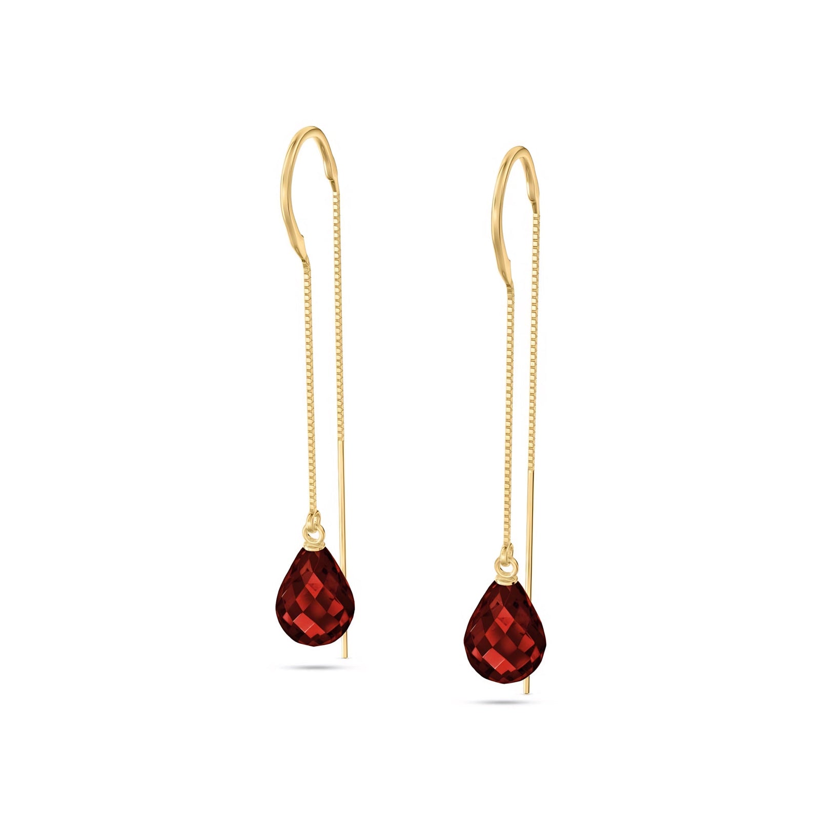 Yellow Gold Earrings Garnet 10K — Egle