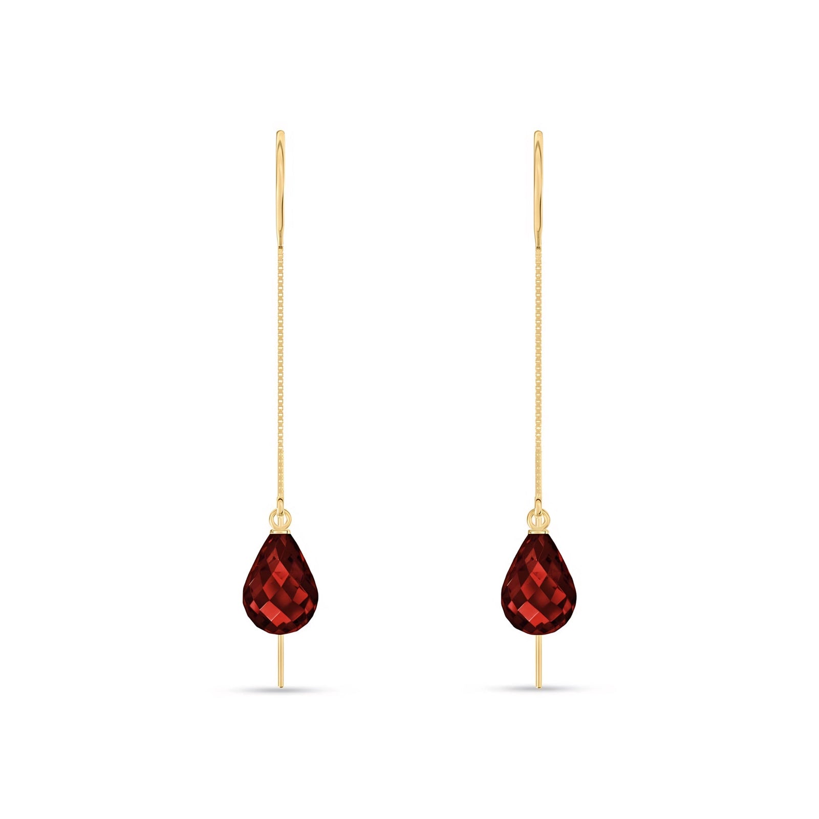 Yellow Gold Earrings Garnet 10K — Egle