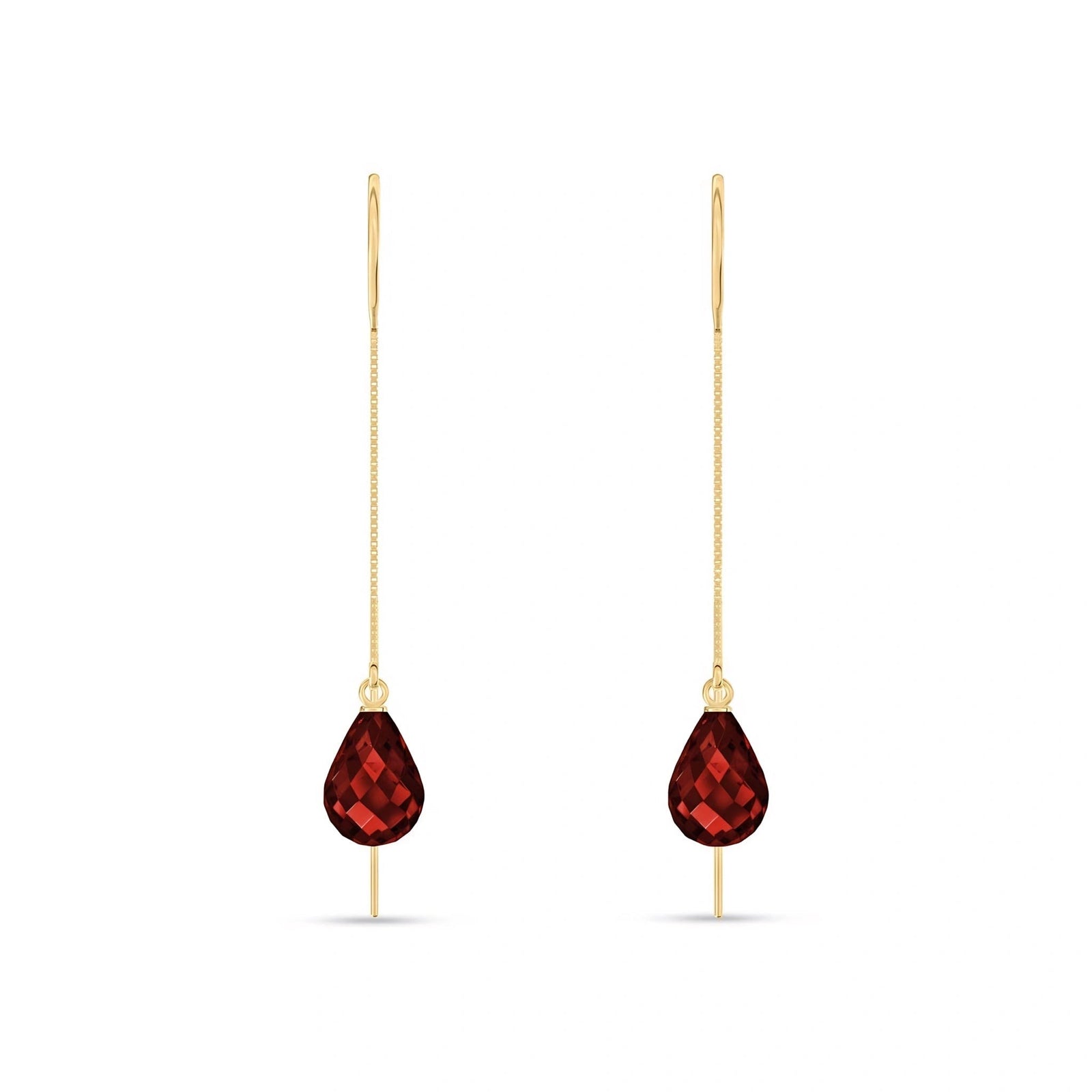 Yellow Gold Earrings Garnet 10K — Egle
