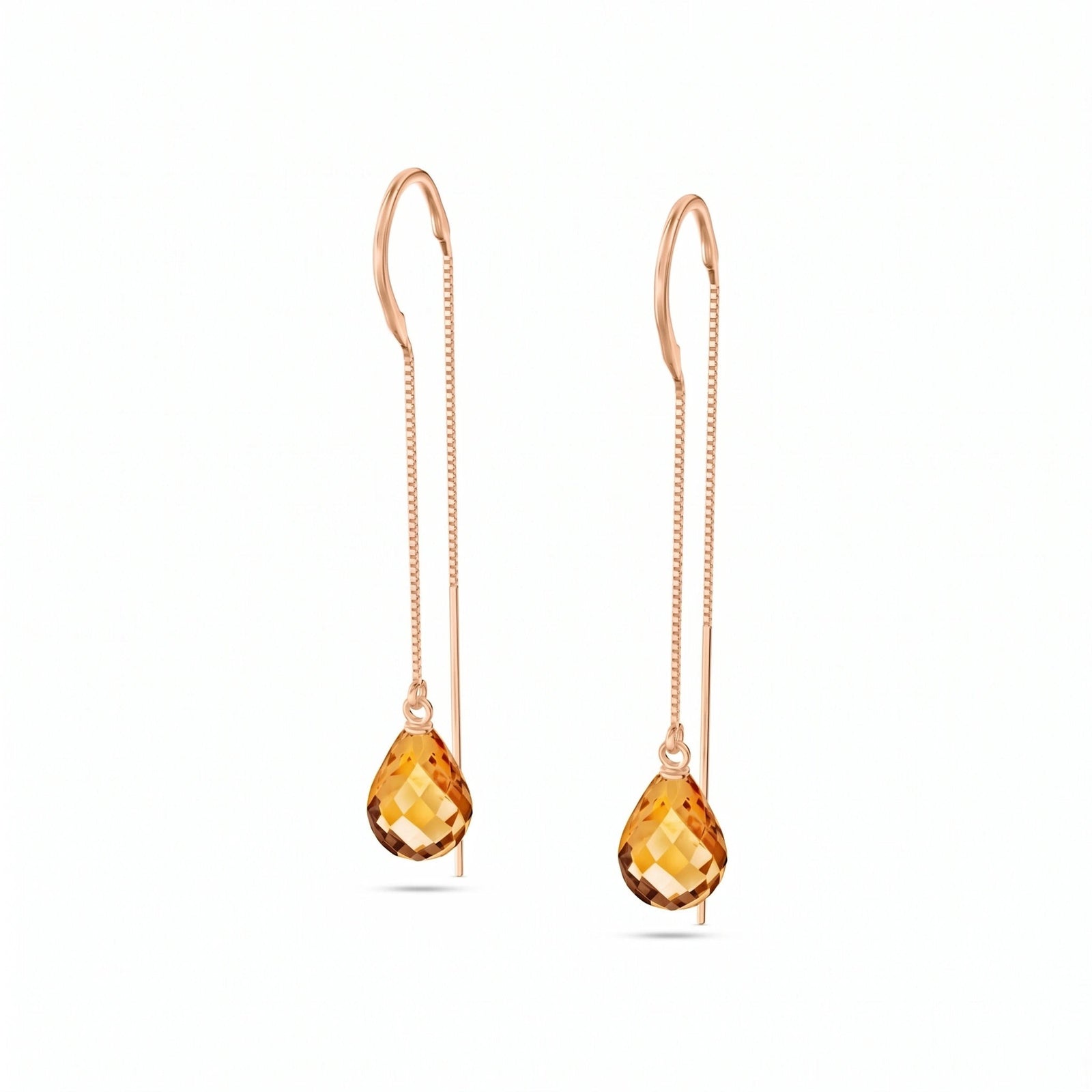 Rose Gold Earrings Citrine 10K — Egle