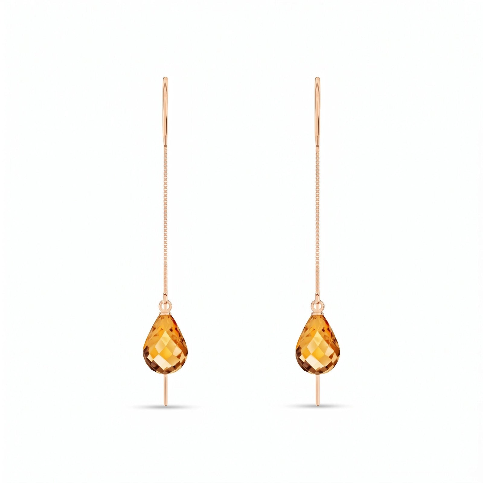 Rose Gold Earrings Citrine 10K — Egle