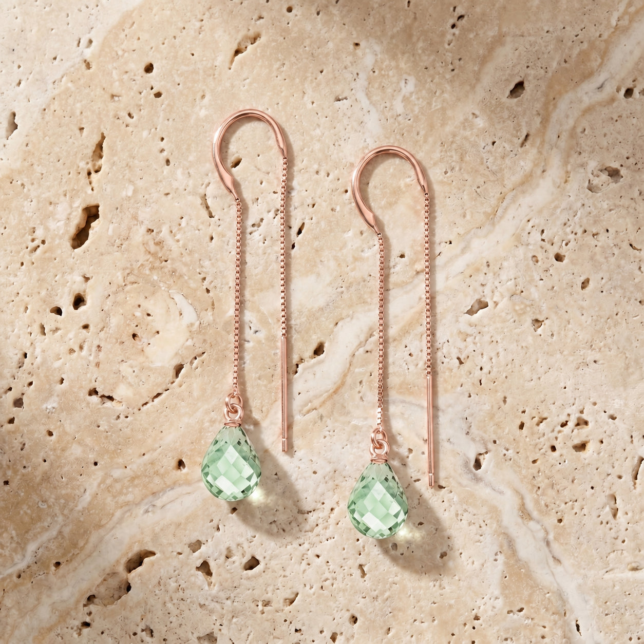 Rose Gold Earrings Citrine 10K — Egle