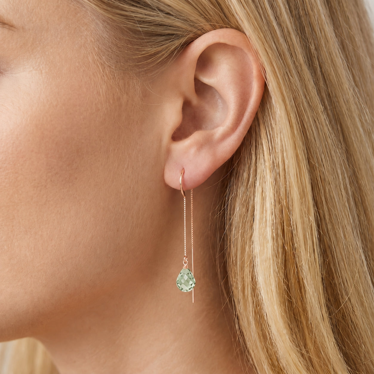 Rose Gold Earrings Citrine 10K — Egle