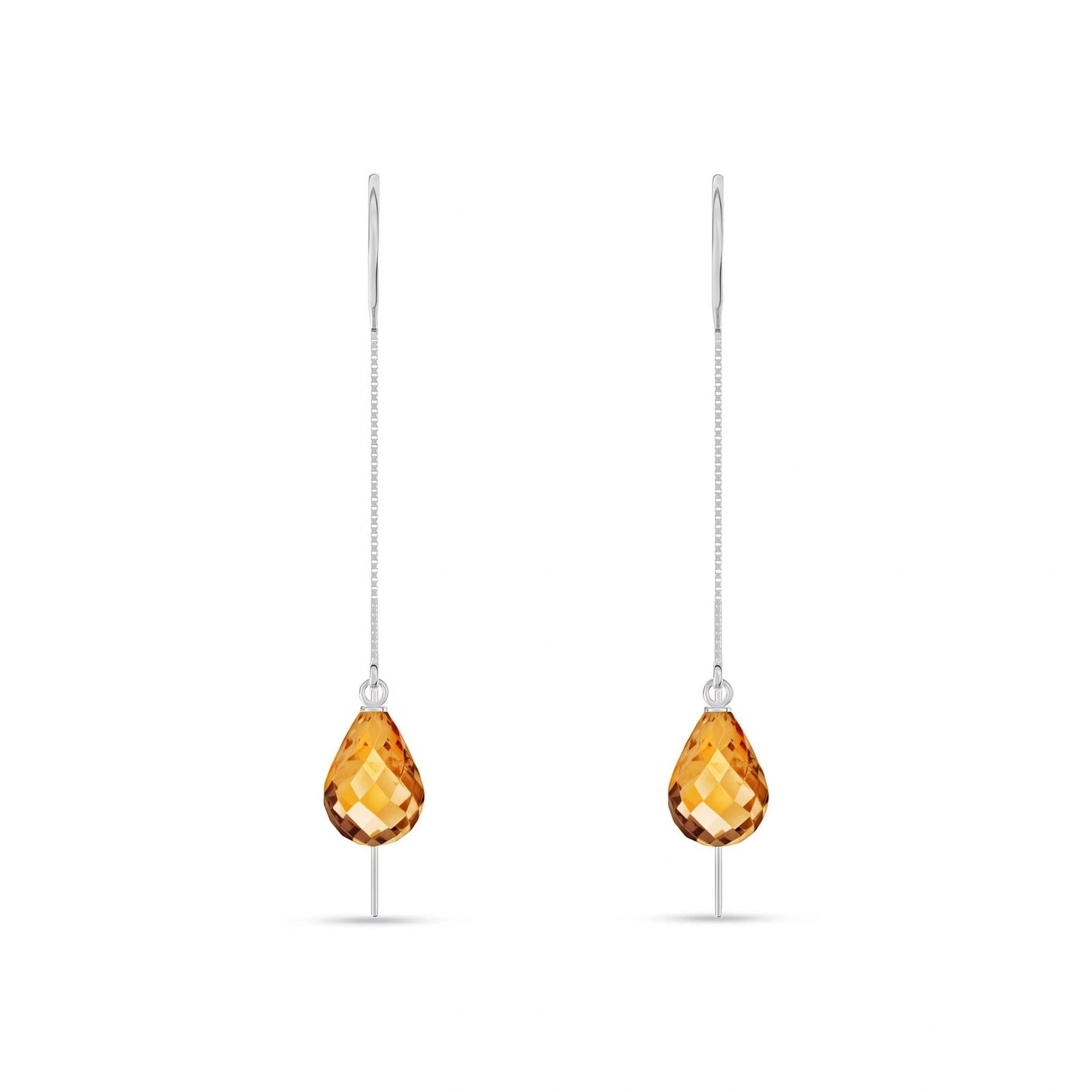 White Gold Earrings Citrine 10K — Egle