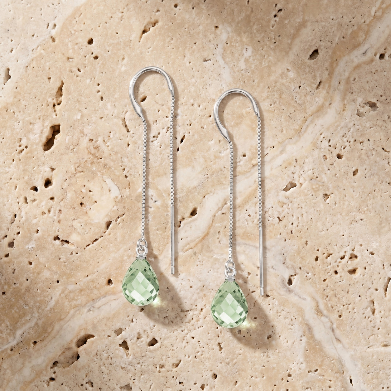 White Gold Earrings Citrine 10K — Egle