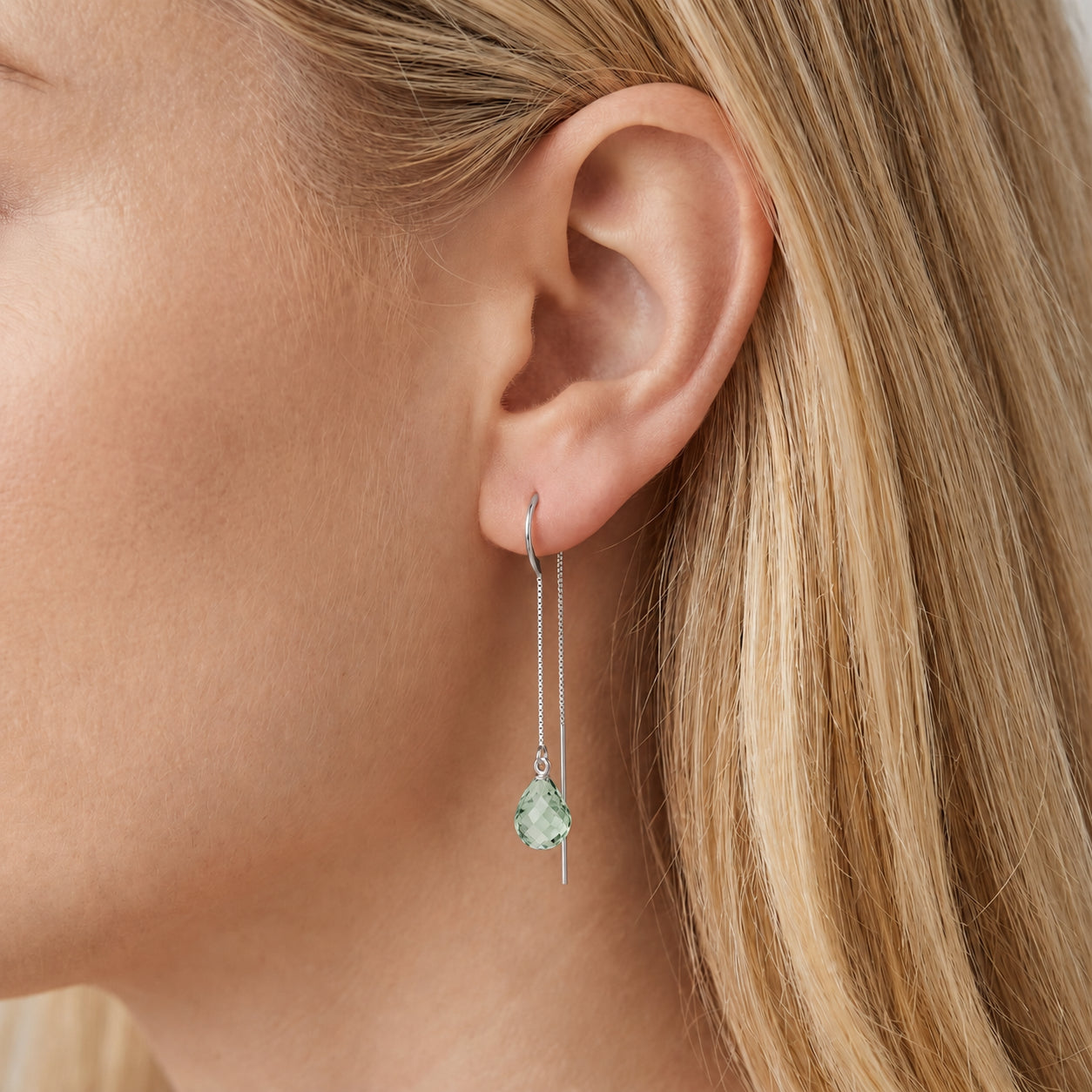 White Gold Earrings Citrine 10K — Egle