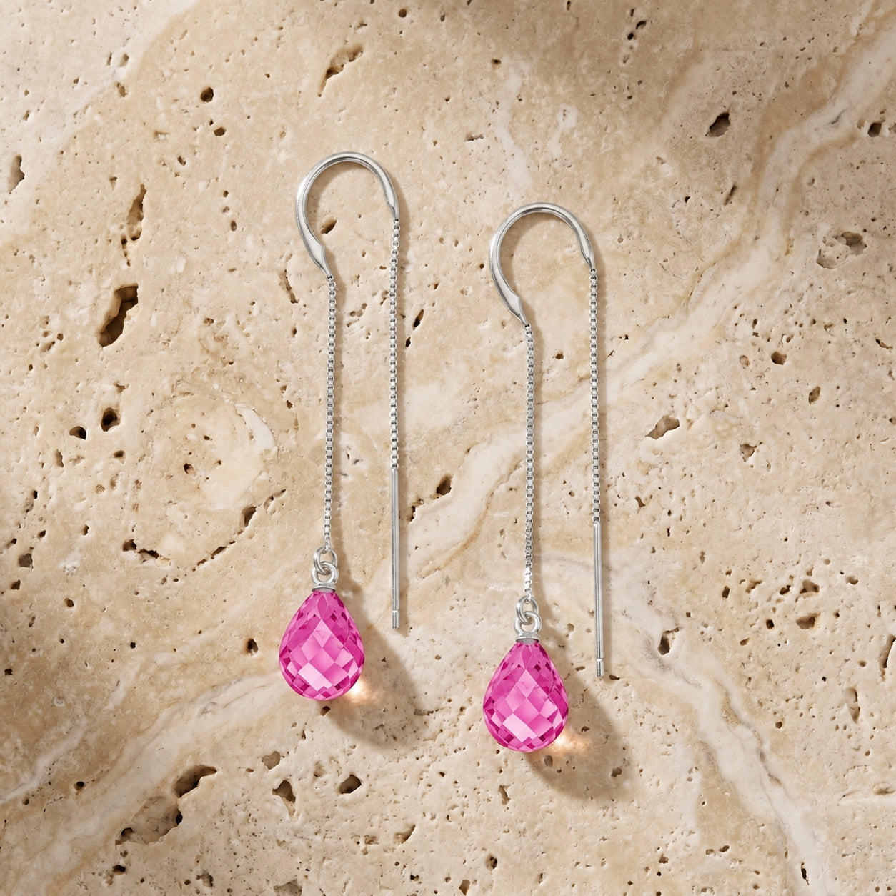 White Gold Earrings Emerald 10K — Egle