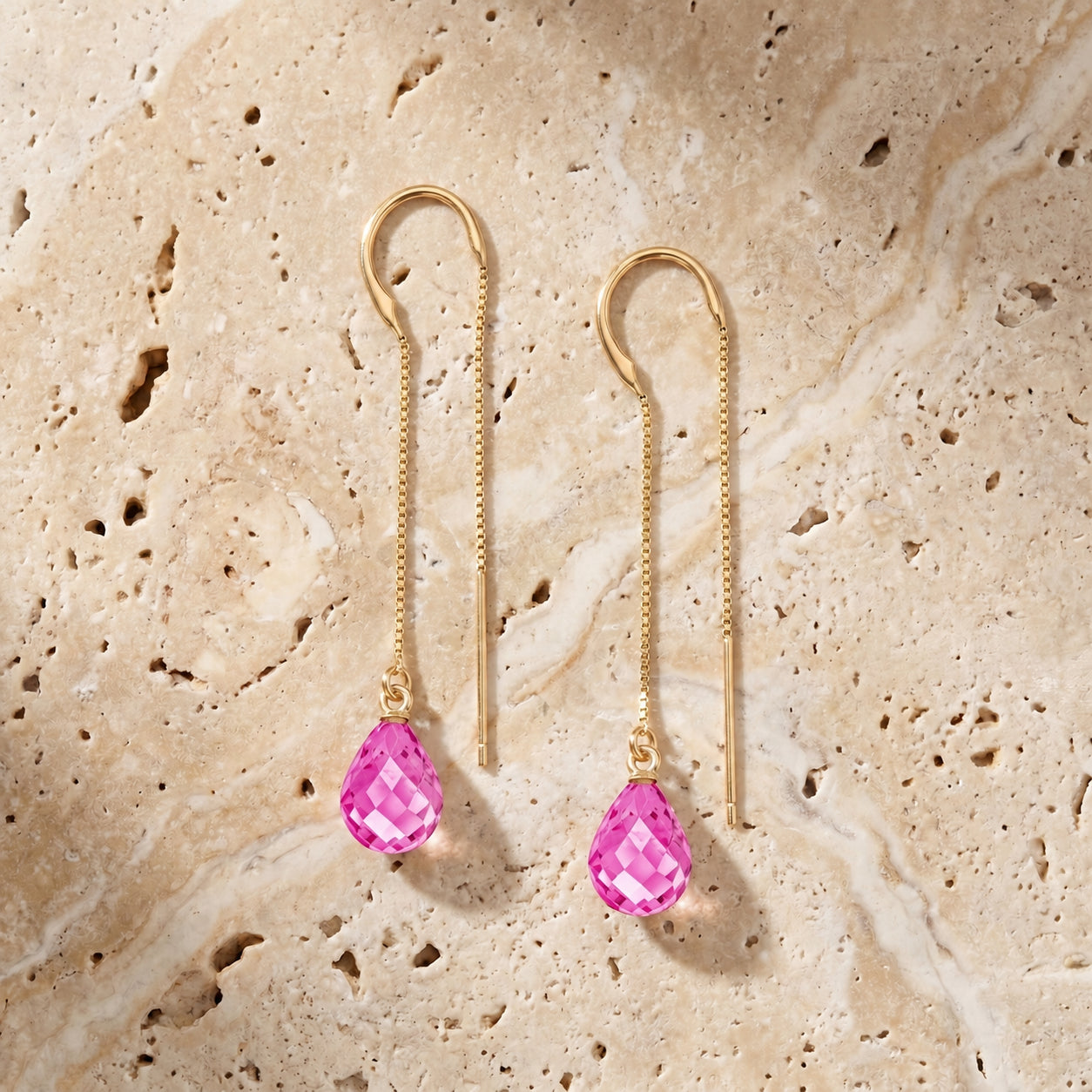 Yellow Gold Earrings Emerald 10K — Egle