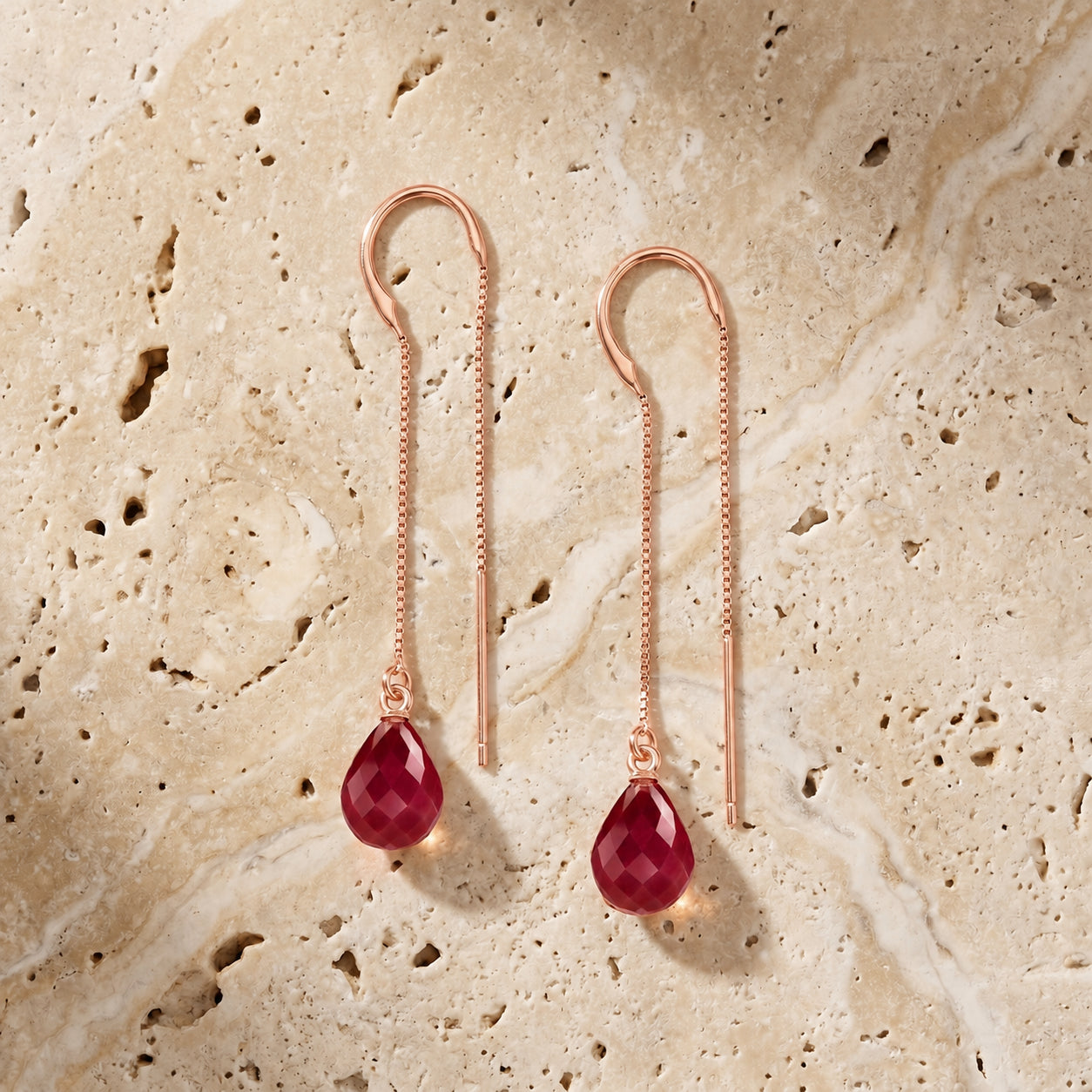 Rose Gold Earrings Sapphire 10K — Egle