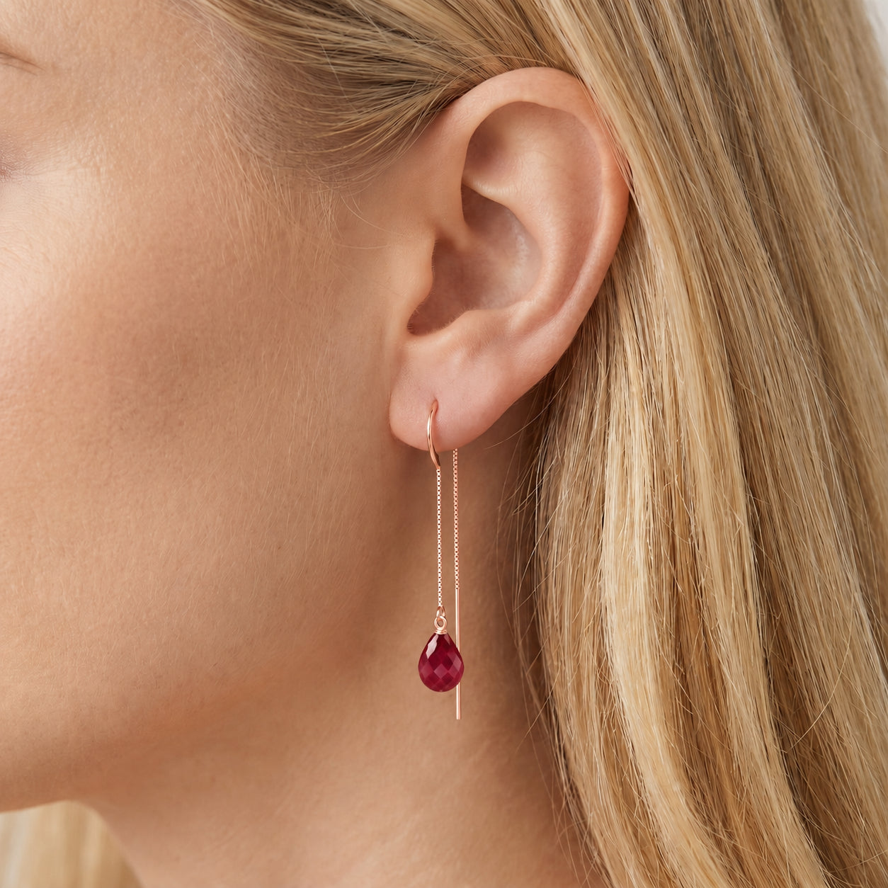 Rose Gold Earrings Sapphire 10K — Egle