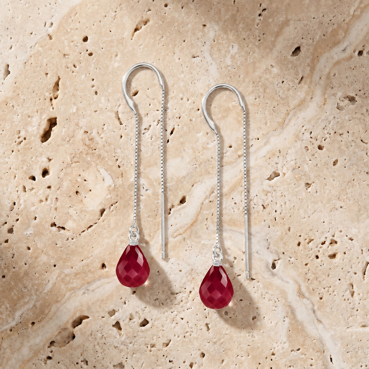 White Gold Earrings Sapphire 10K — Egle