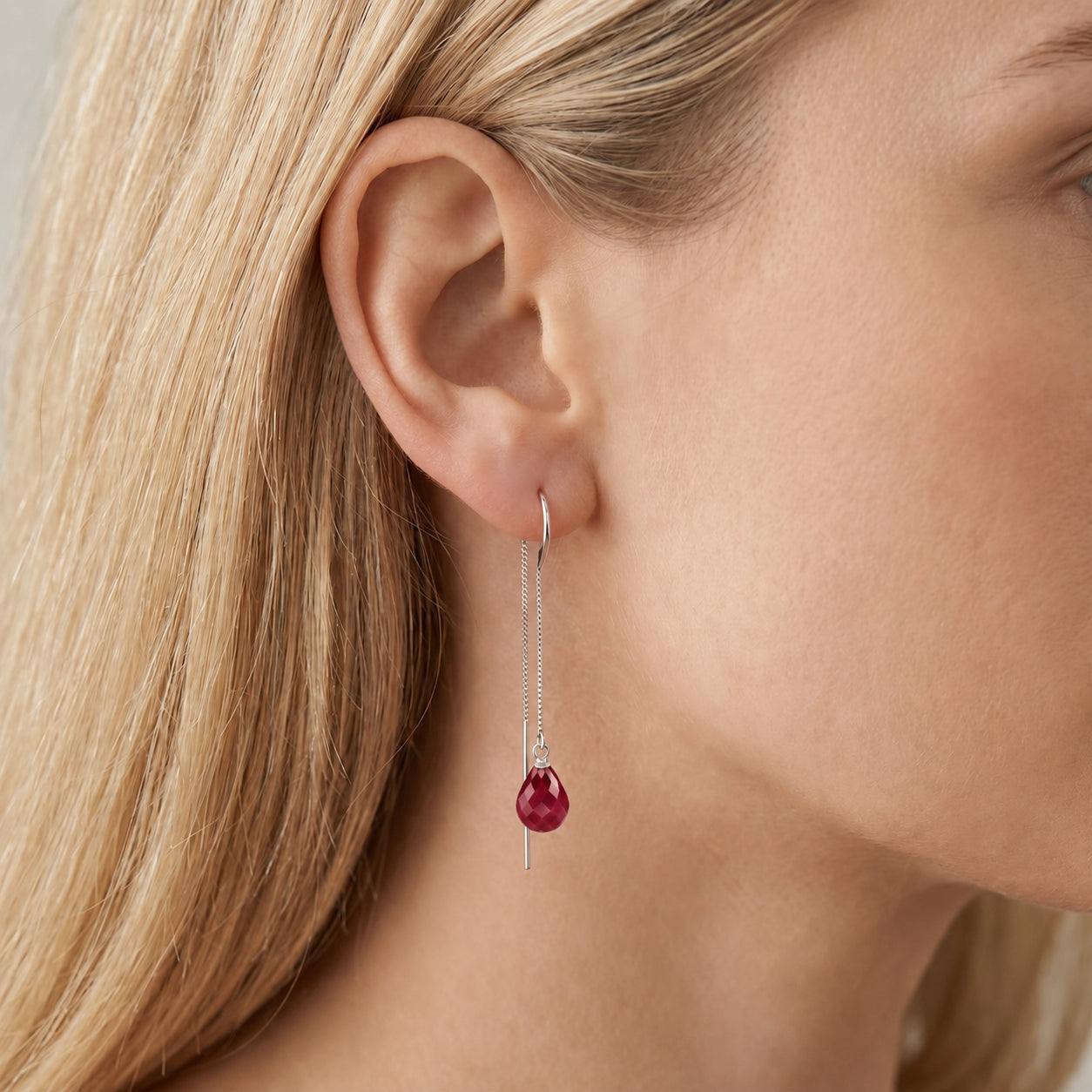 White Gold Earrings Sapphire 10K — Egle