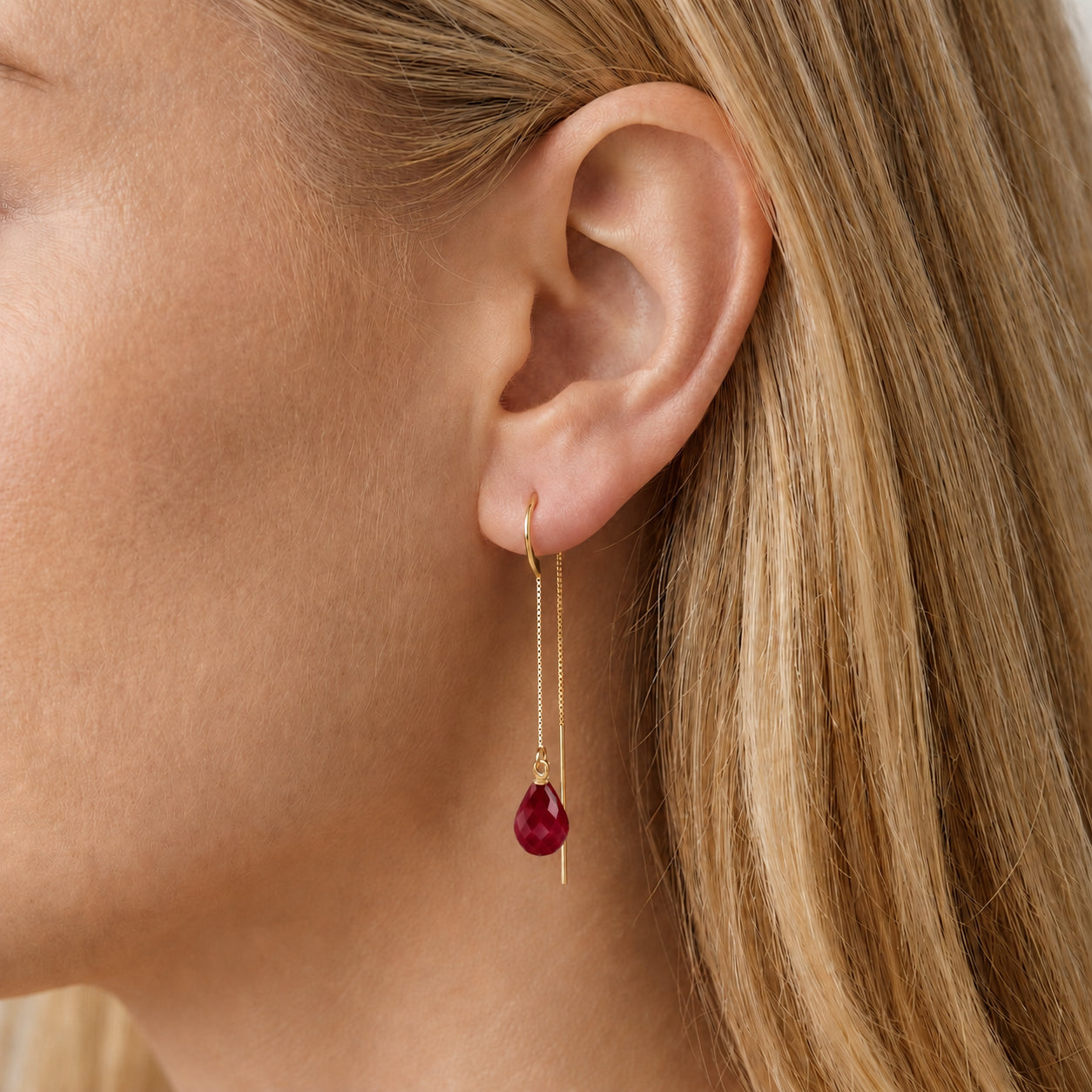 Yellow Gold Earrings Sapphire 10K — Egle