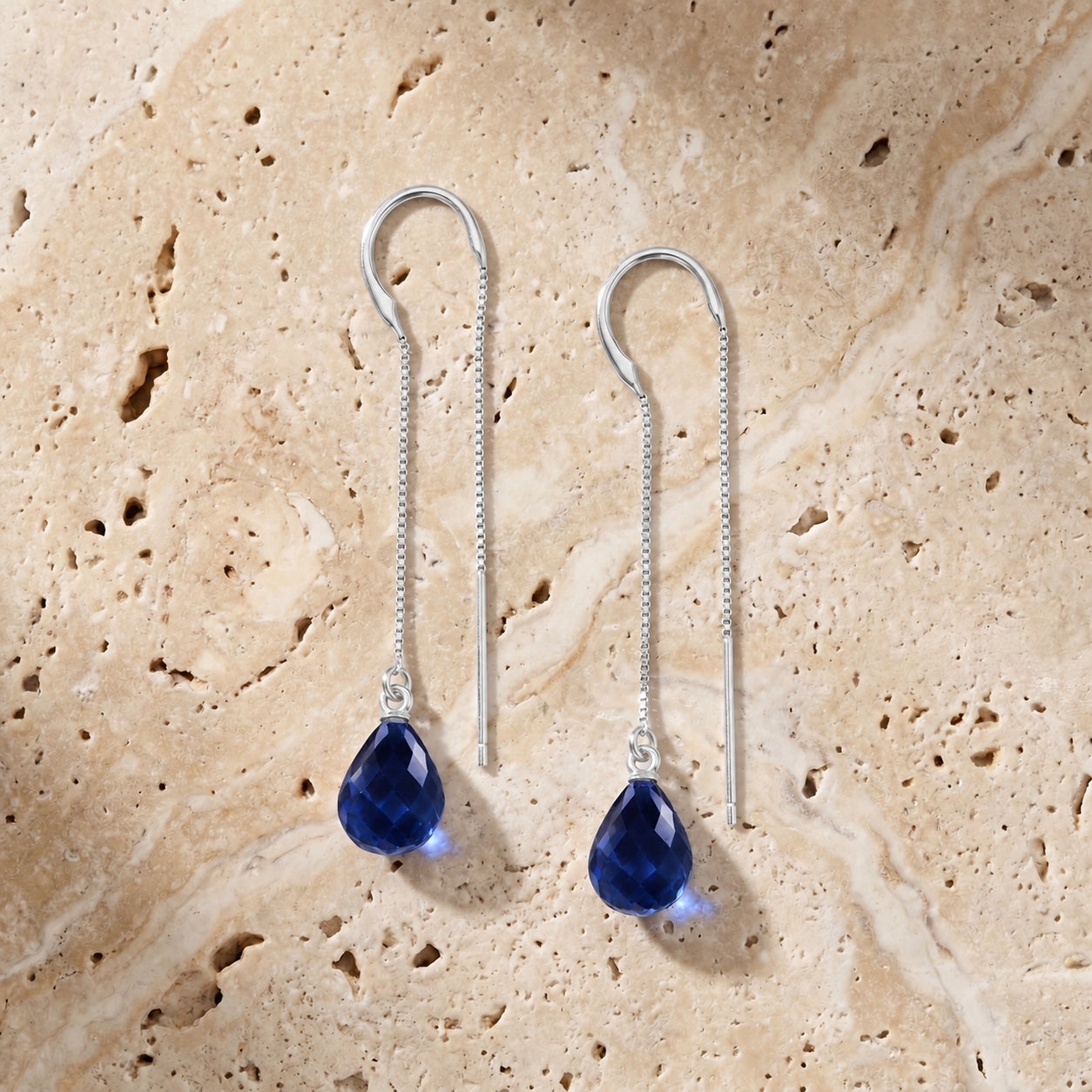 White Gold Earrings Ruby 10K — Egle